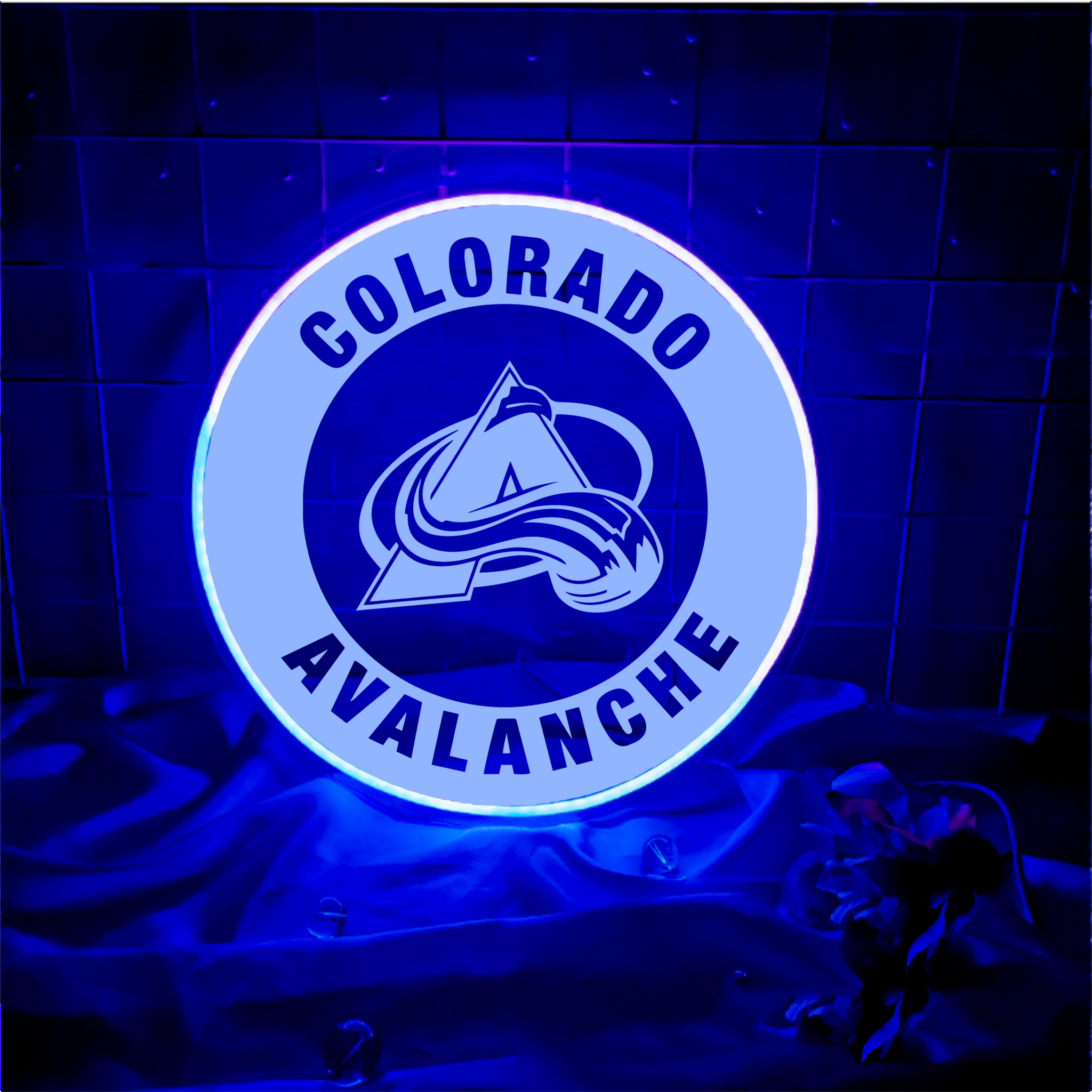 Colorado Avalanche Ice Hockey Laser Signs