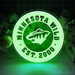 Minnesota Wild Ice Hockey Laser Sign Wall Decor