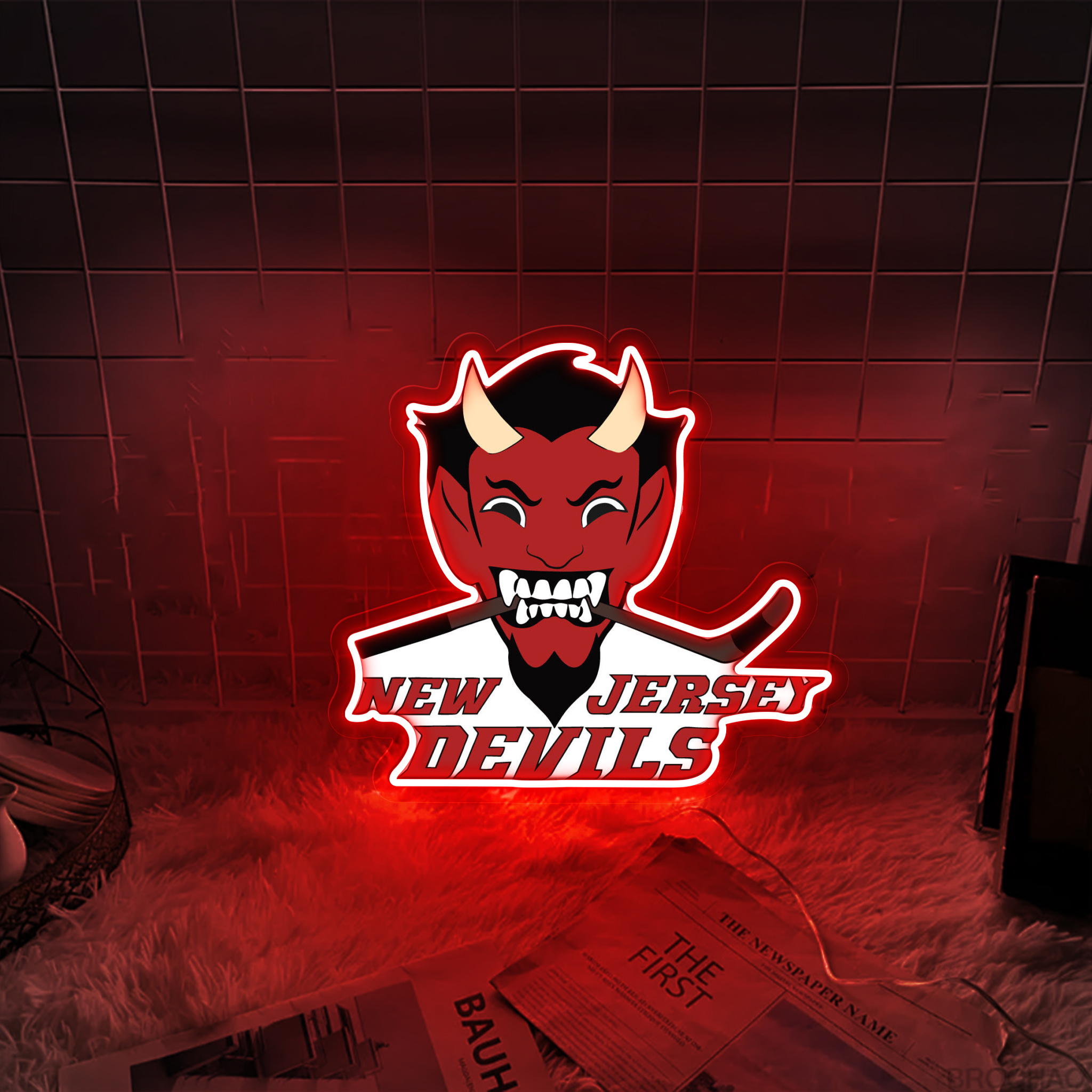 New Jersey Devils Ice Hockey UV Sign Wall Decor