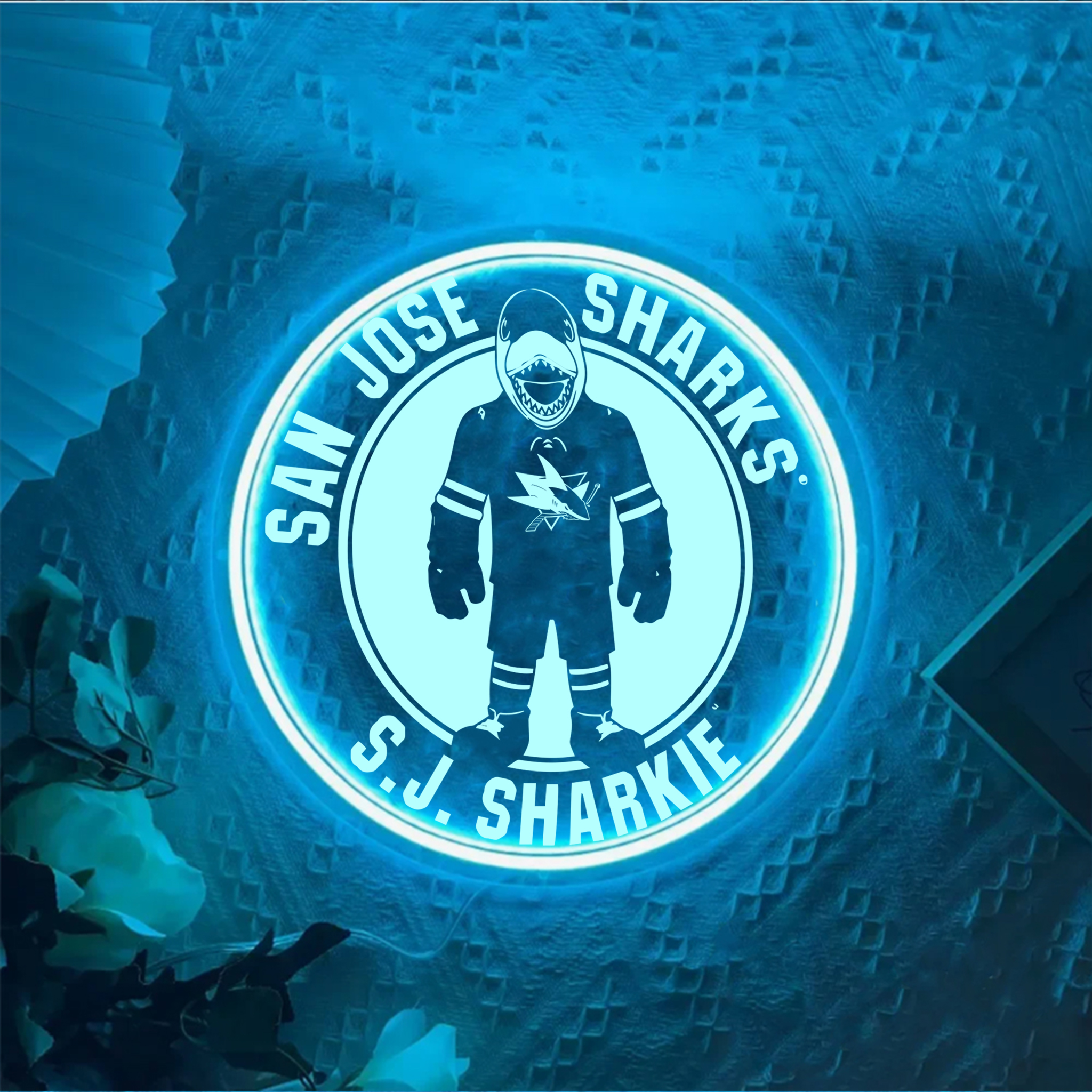 San Jose Sharks Ice Hockey Laser Signs Wall Decor