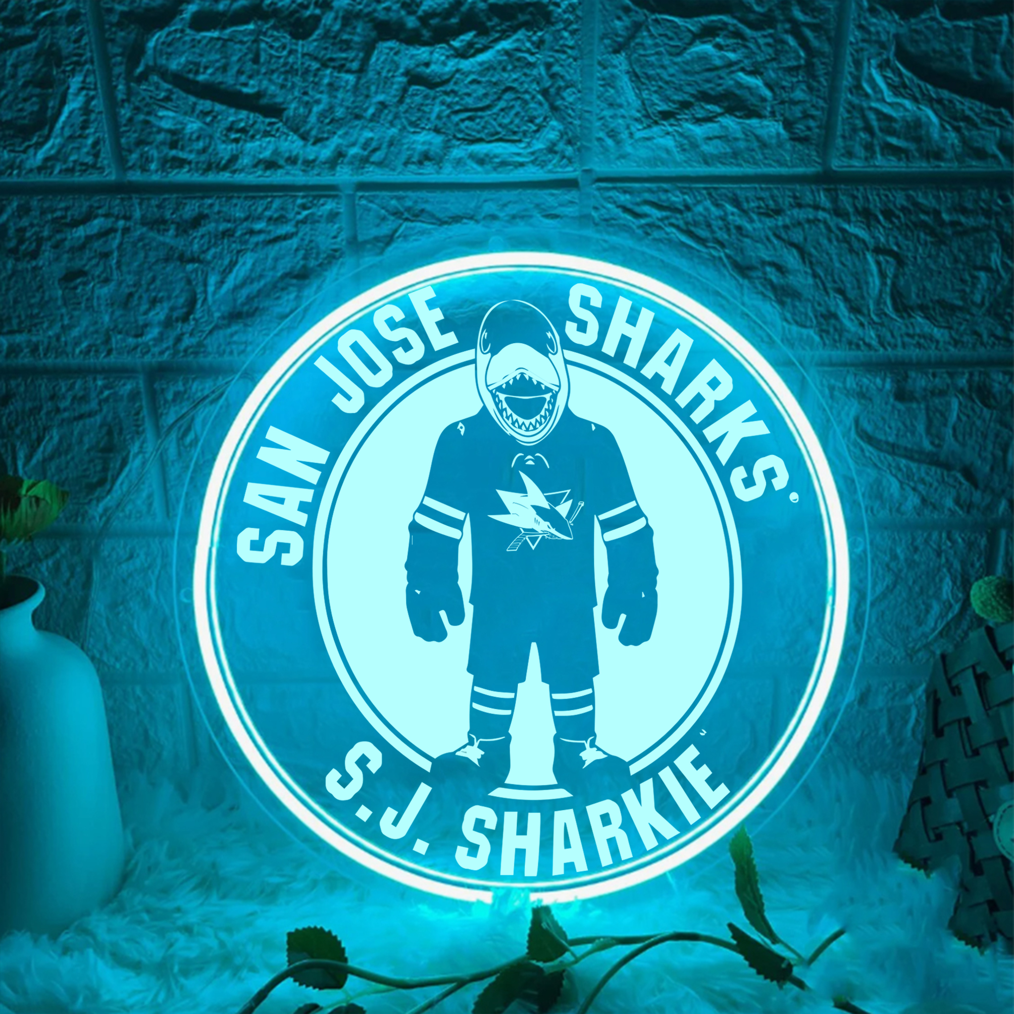 San Jose Sharks Ice Hockey Laser Signs Wall Decor