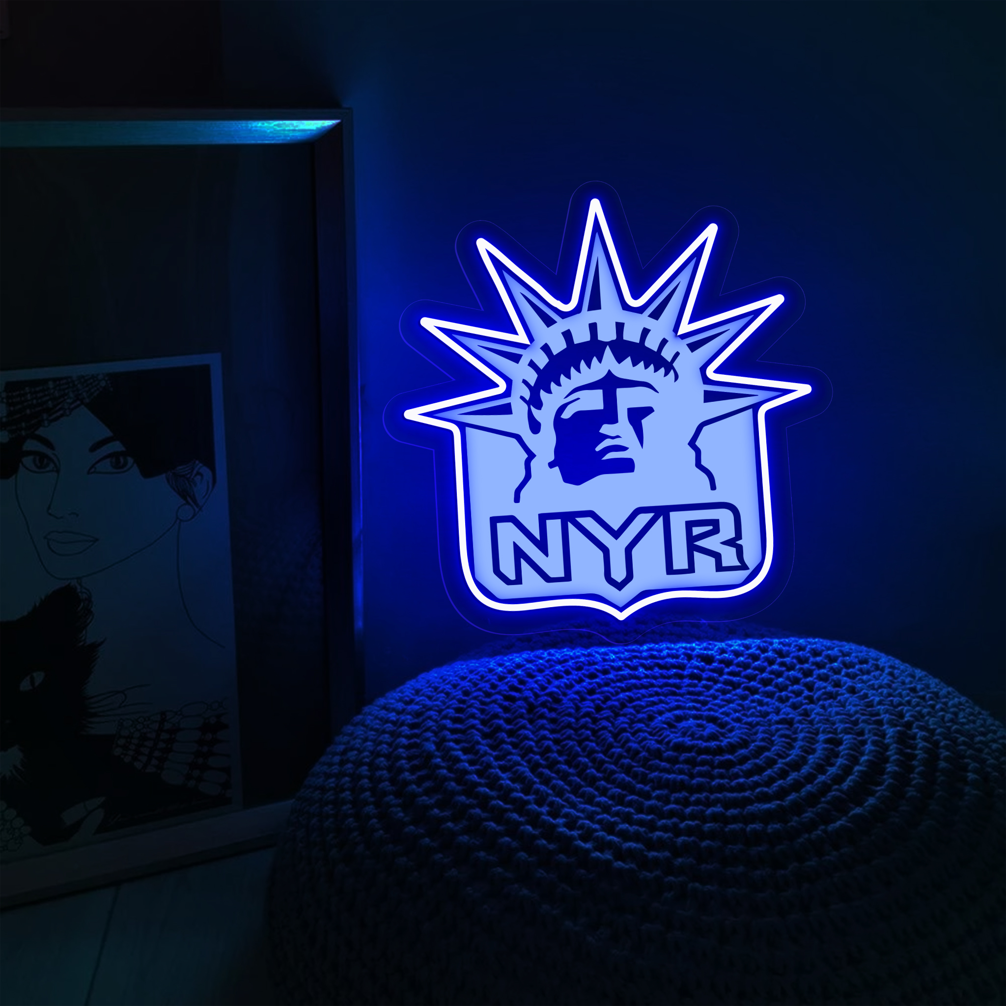New York Rangers Ice Hockey Laser Sign
