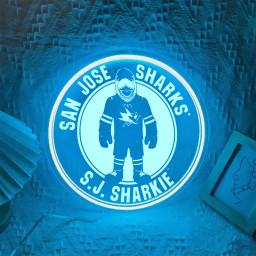 San Jose Sharks Ice Hockey Laser Signs Wall Decor