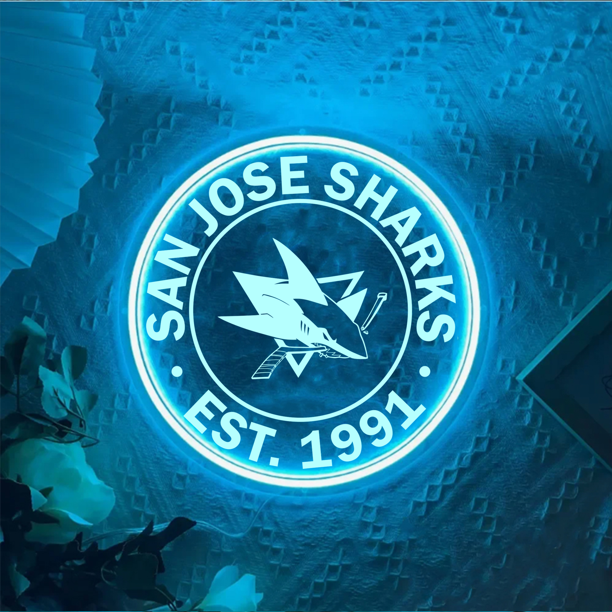 San Jose Sharks Ice Hockey Laser Sign