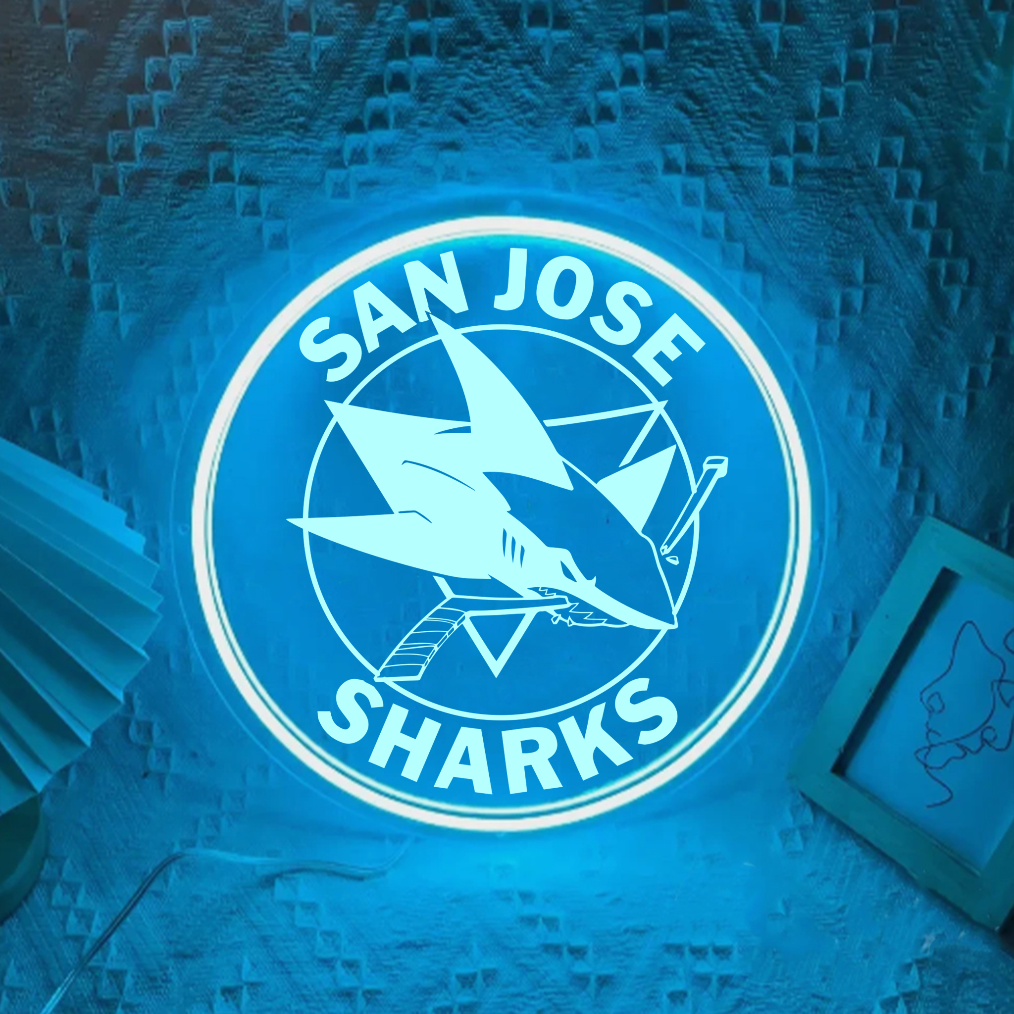 San Jose Sharks Ice Hockey Laser Signs