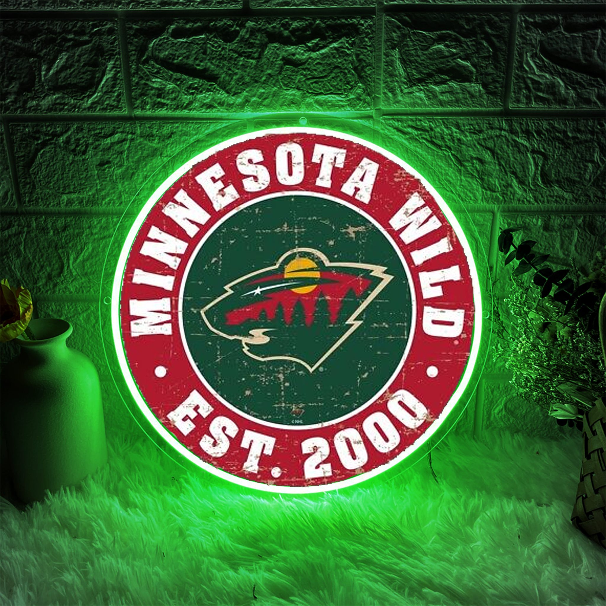 Minnesota Wild Ice Hockey UV Sign Wall Decor