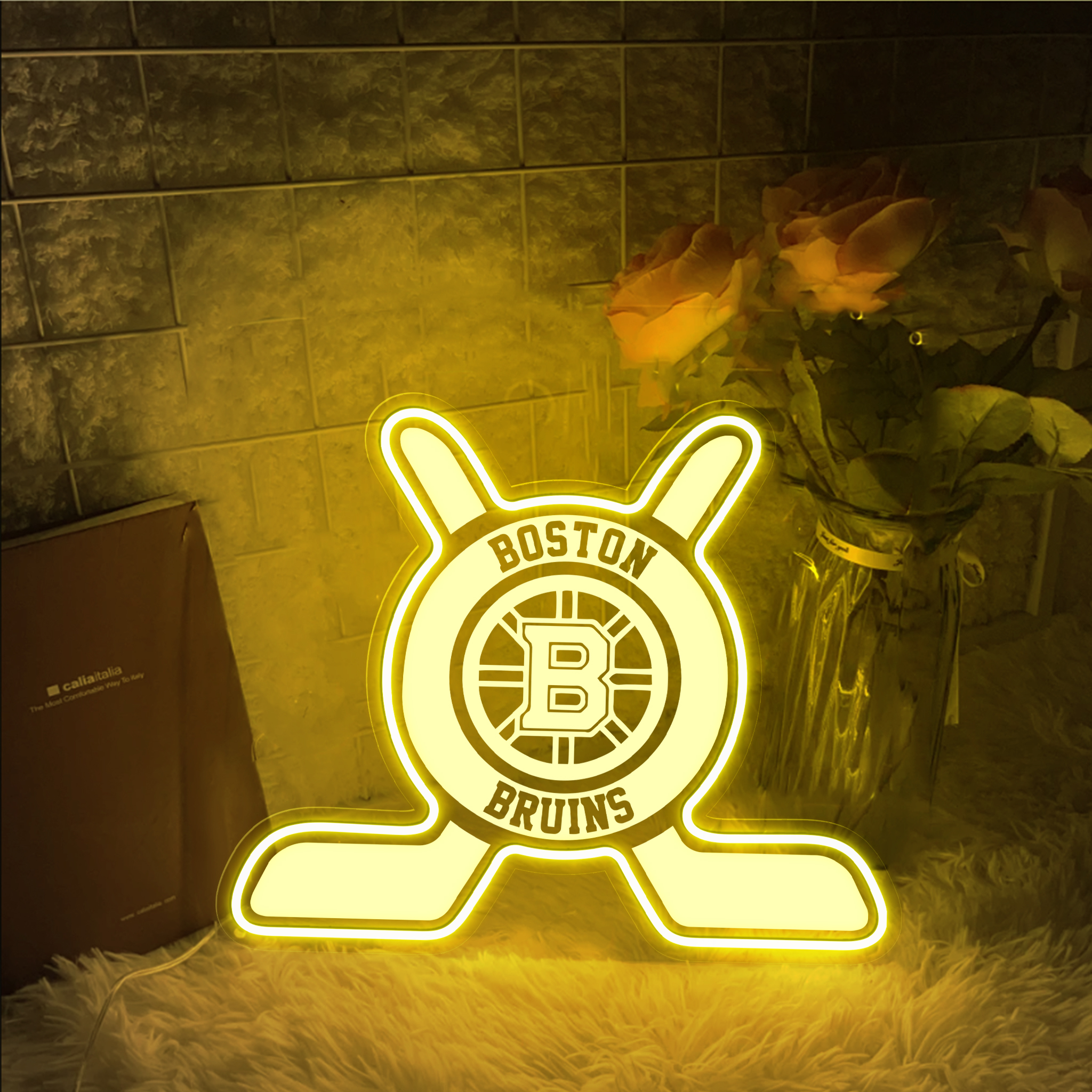 Boston Bruins Ice Hockey Laser Sign