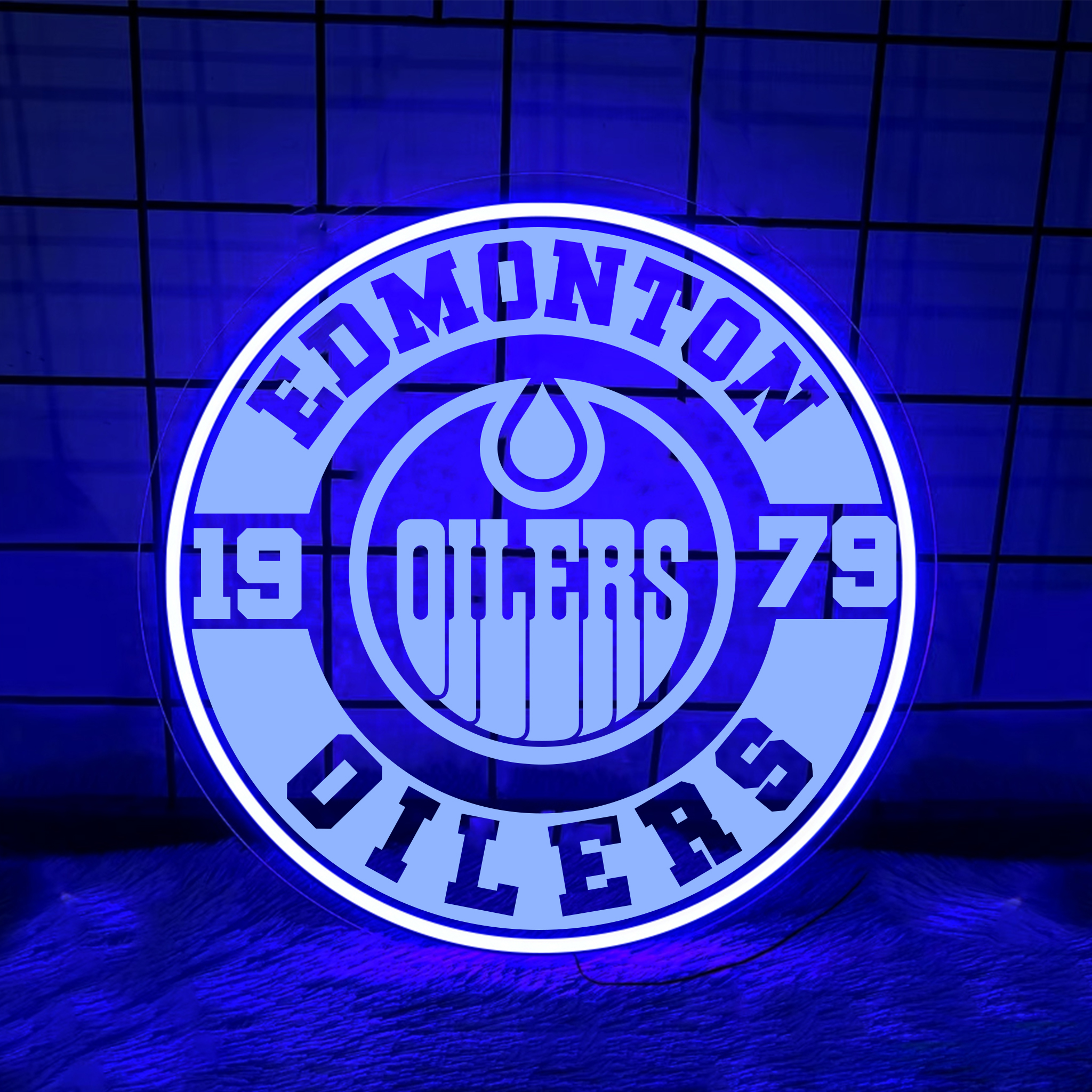 Edmonton Oilers Ice Hockey Laser Signs