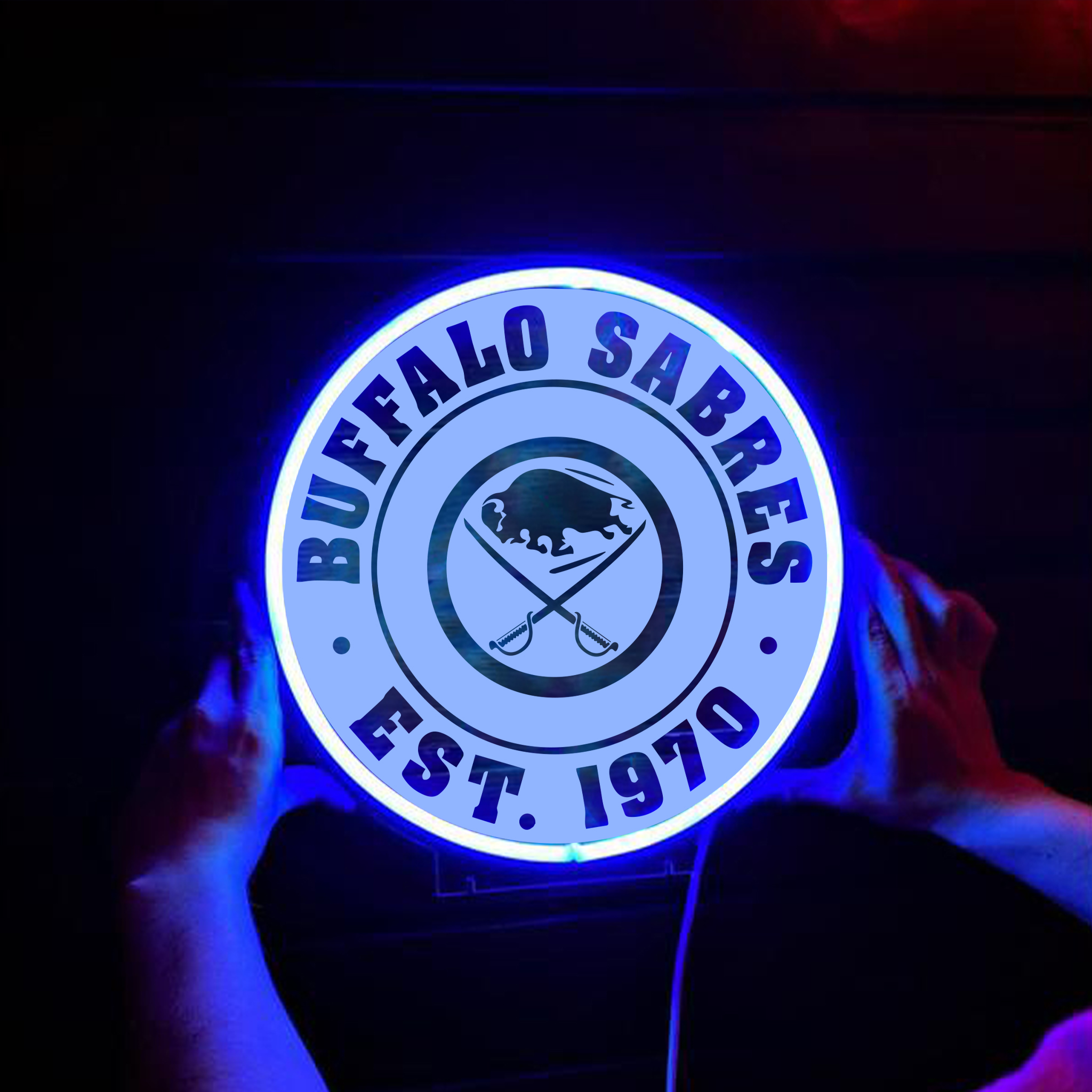 Buffalo Sabres Ice Hockey Laser Sign Wall Decor