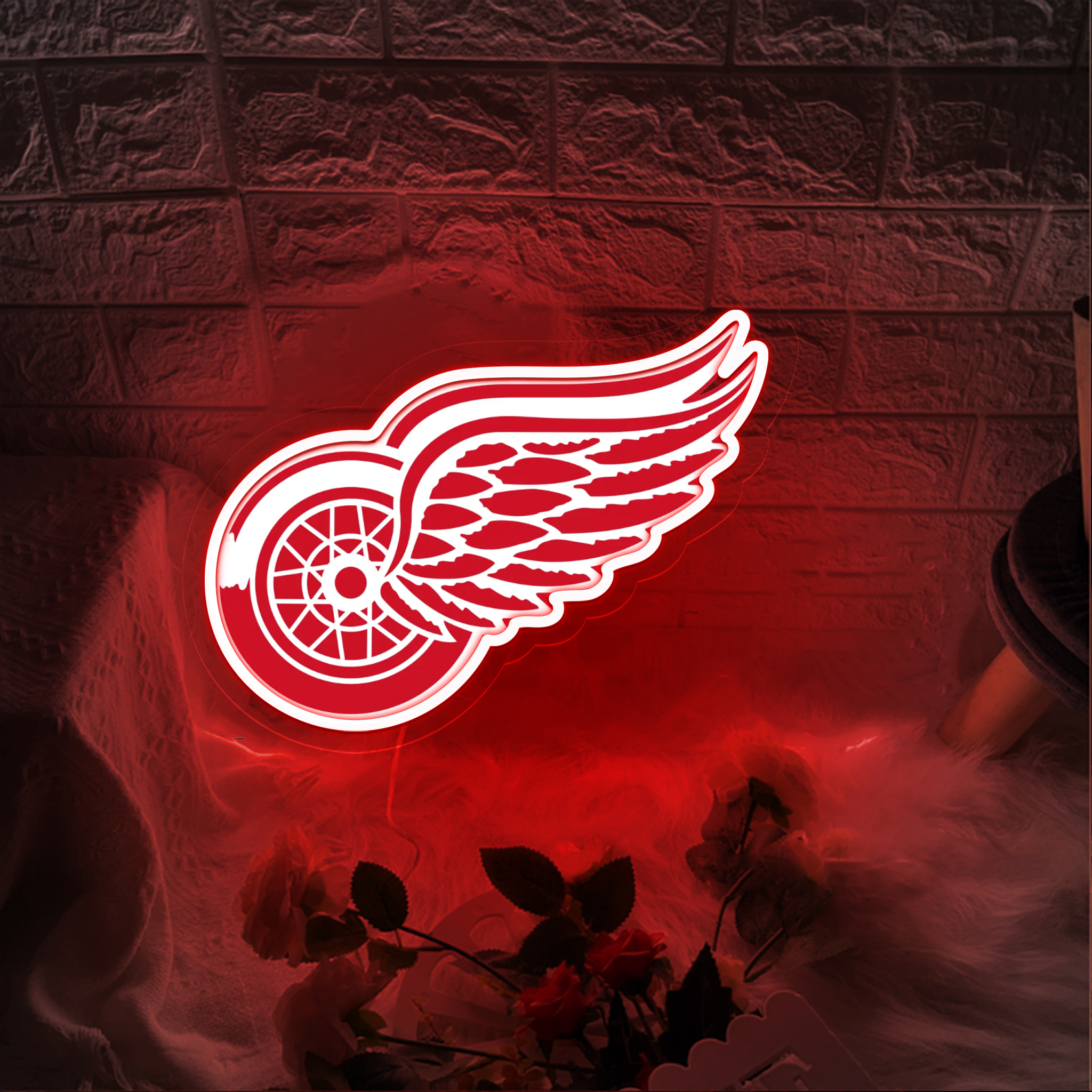 Detroit Red Wings Ice Hockey UV Sign Wall Decor