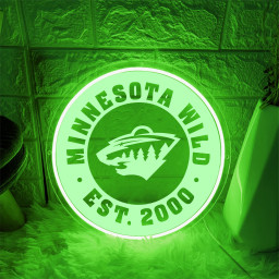 Minnesota Wild Ice Hockey Laser Sign Wall Decor