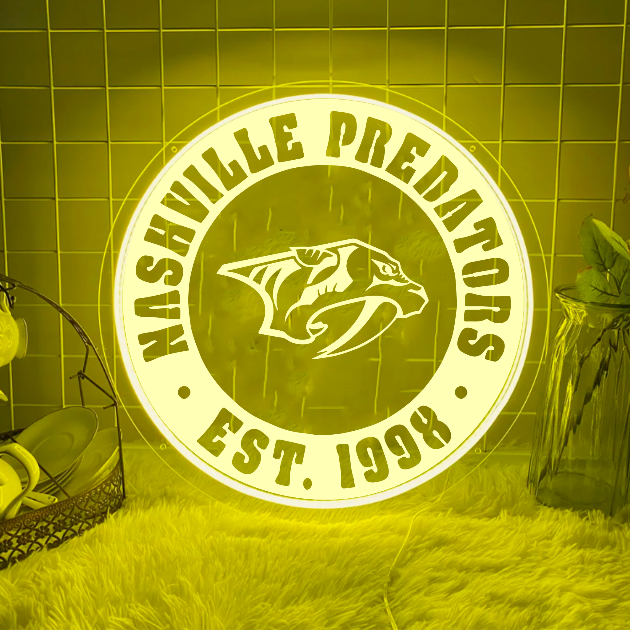 Nashville Predators Ice Hockey Laser Sign