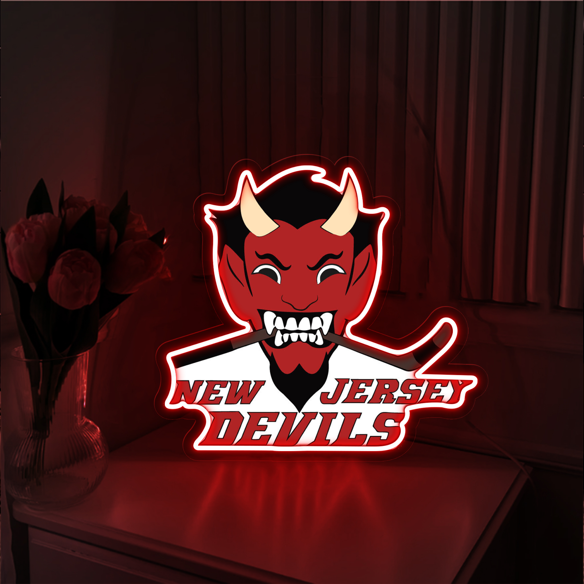 New Jersey Devils Ice Hockey UV Sign Wall Decor