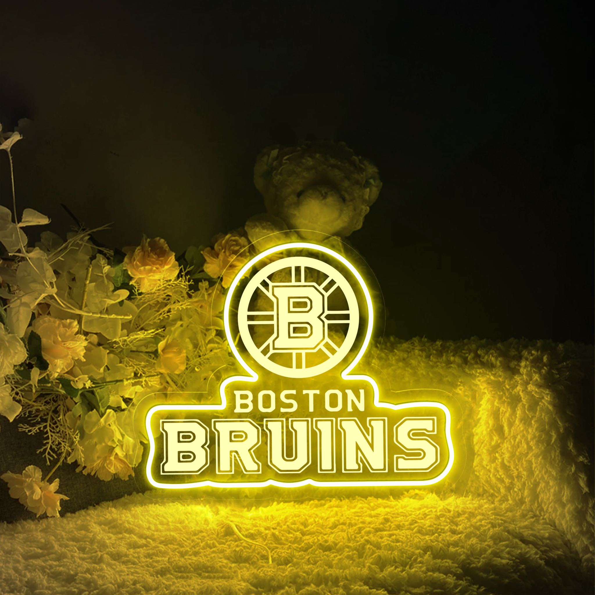 Boston Bruins Ice Hockey Laser Signs