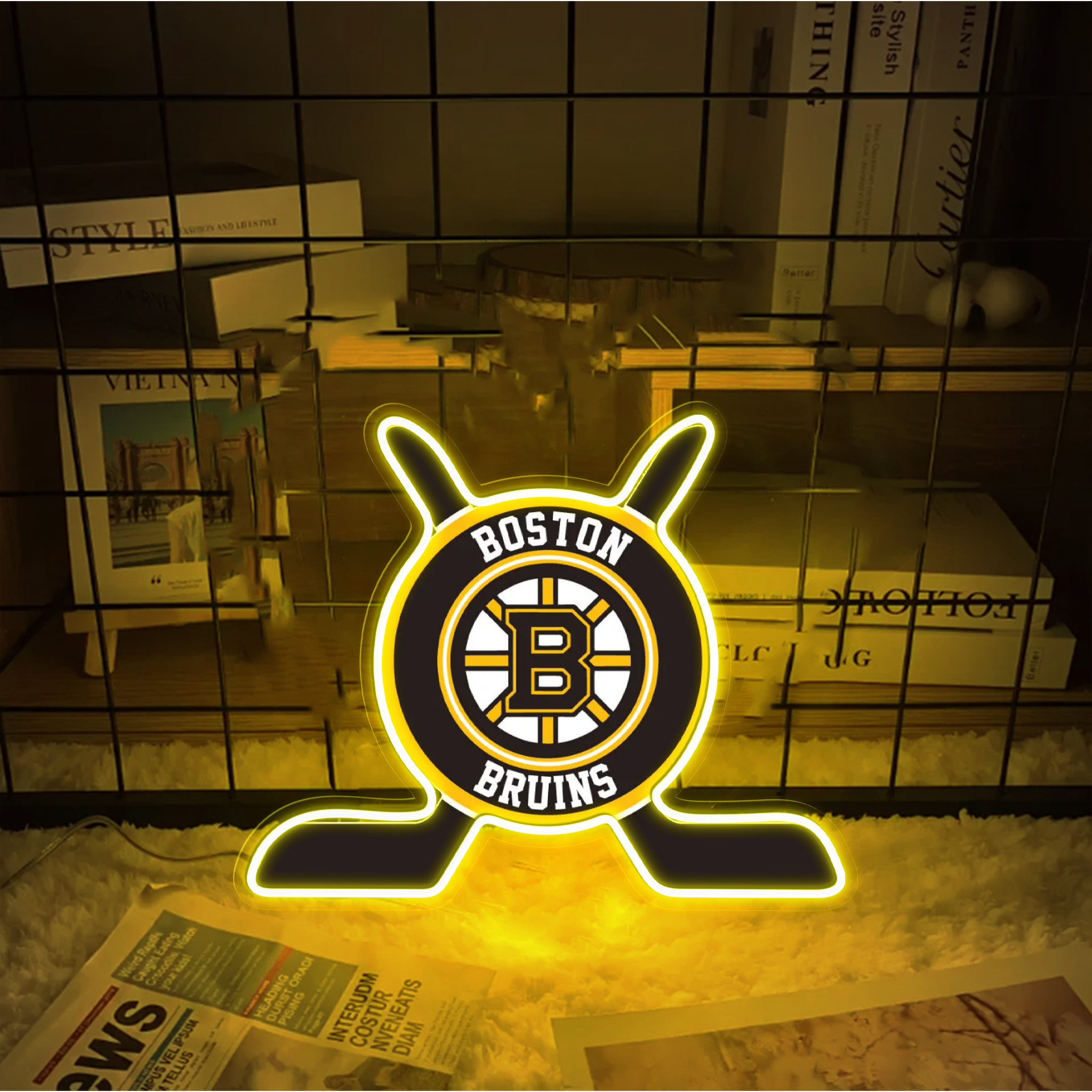 Boston Bruins Ice Hockey UV Sign