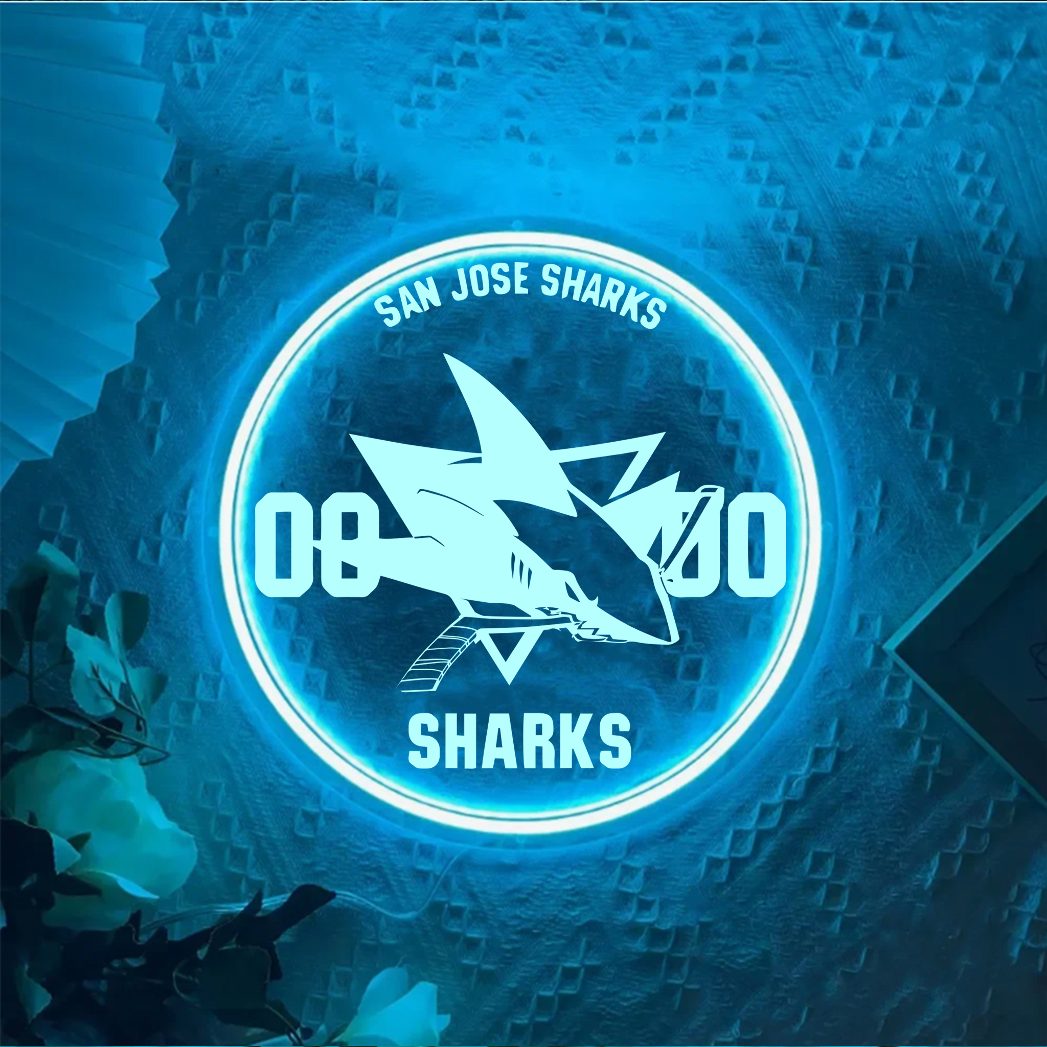 San Jose Sharks Ice Hockey Laser Sign Wall Decor