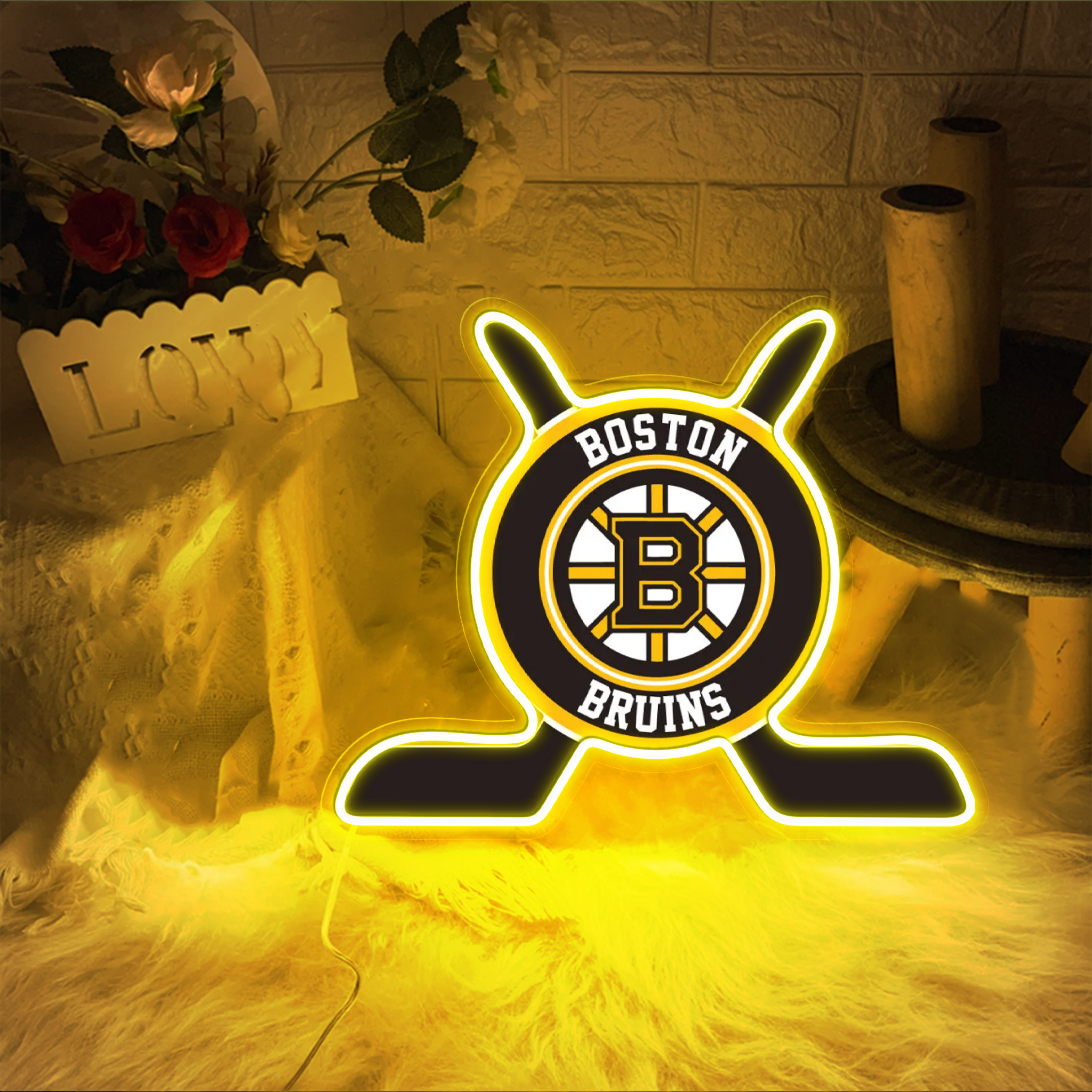 Boston Bruins Ice Hockey UV Sign
