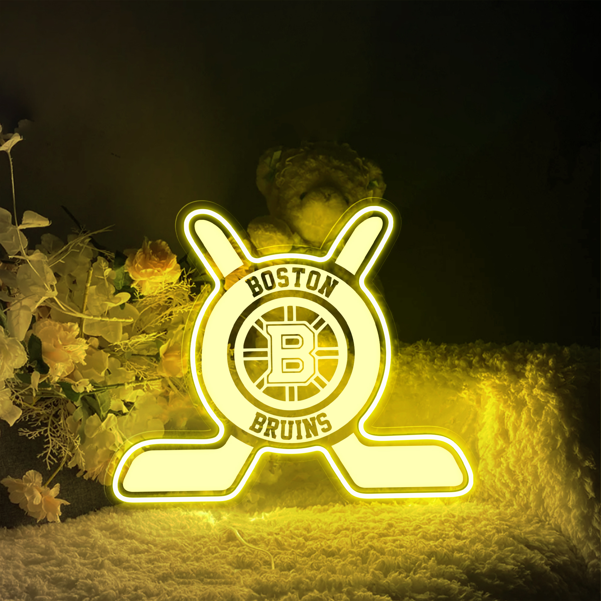 Boston Bruins Ice Hockey Laser Sign
