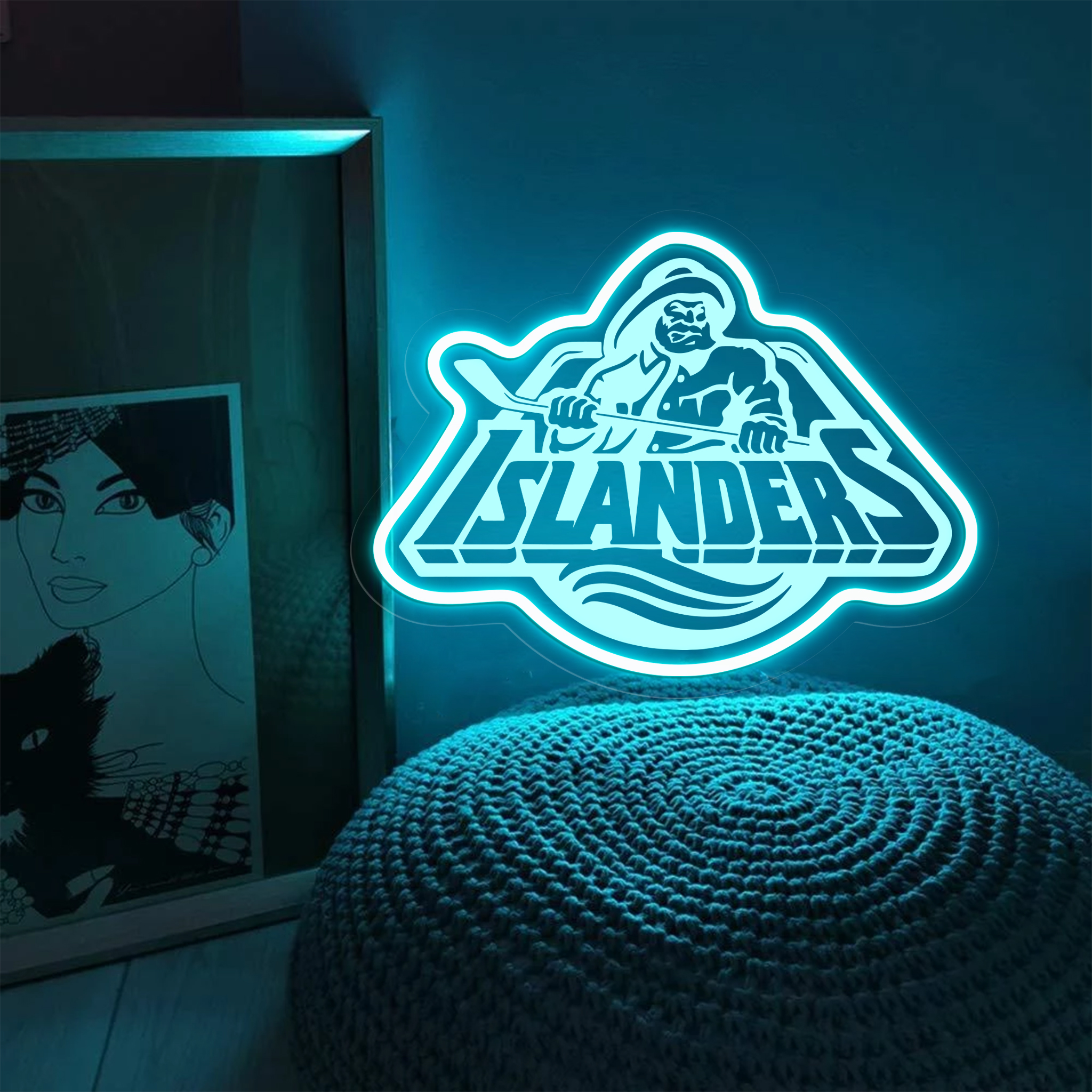 Ice Hockey New York Islanders Laser Signs Wall Decor