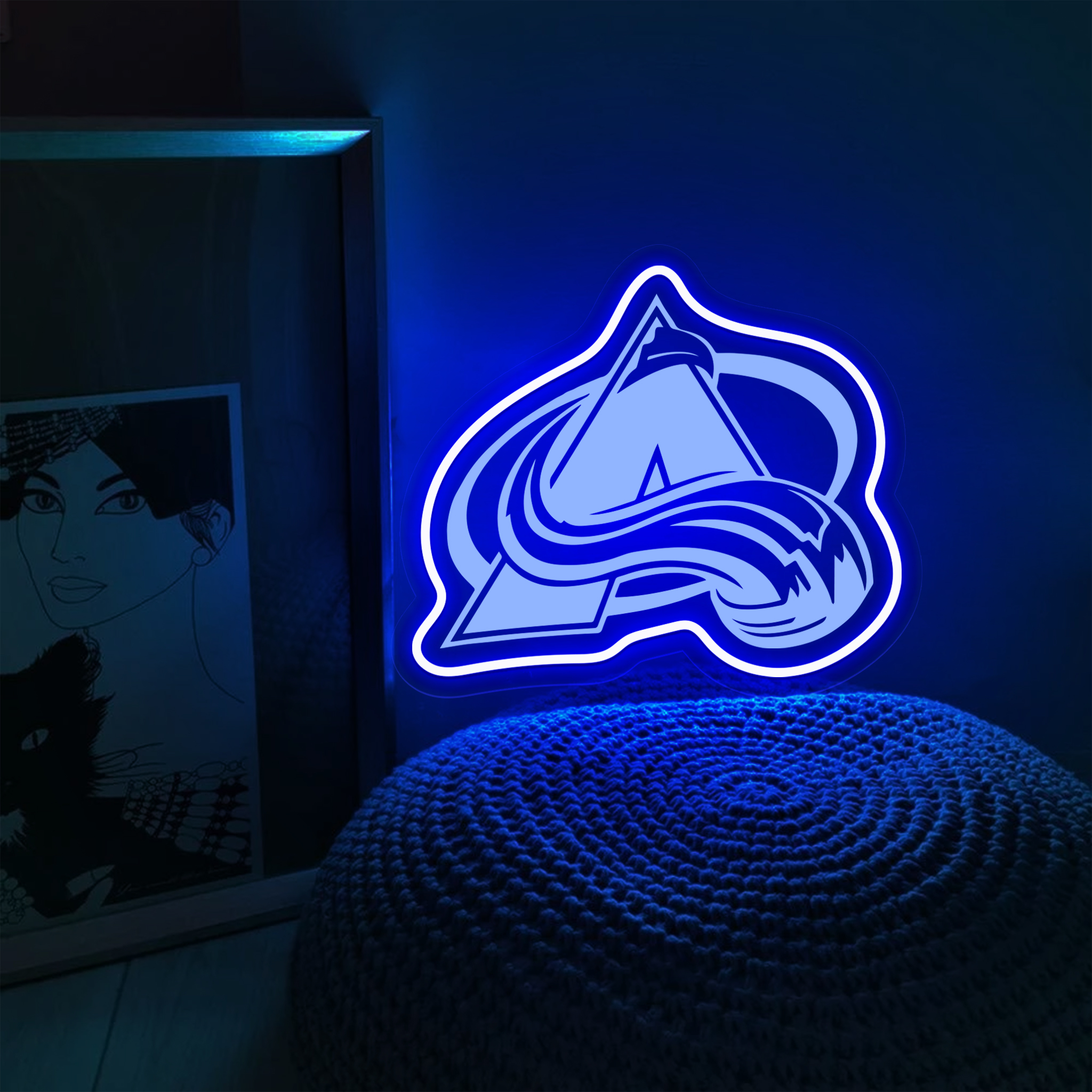 Colorado Avalanche Ice Hockey Laser Sign