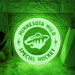 Minnesota Wild Ice Hockey Laser Signs Wall Decor