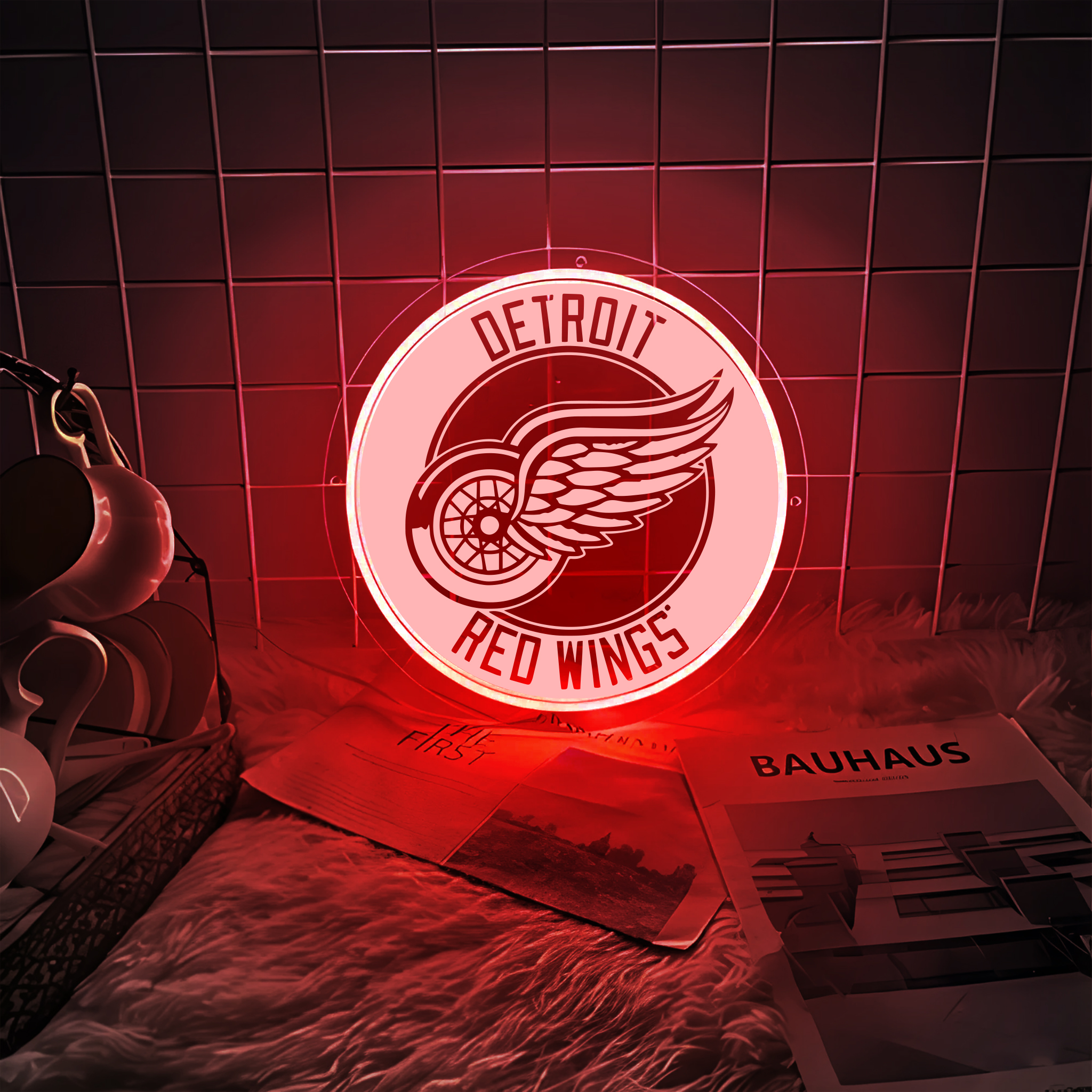 Detroit Red Wings Ice Hockey Laser Signs