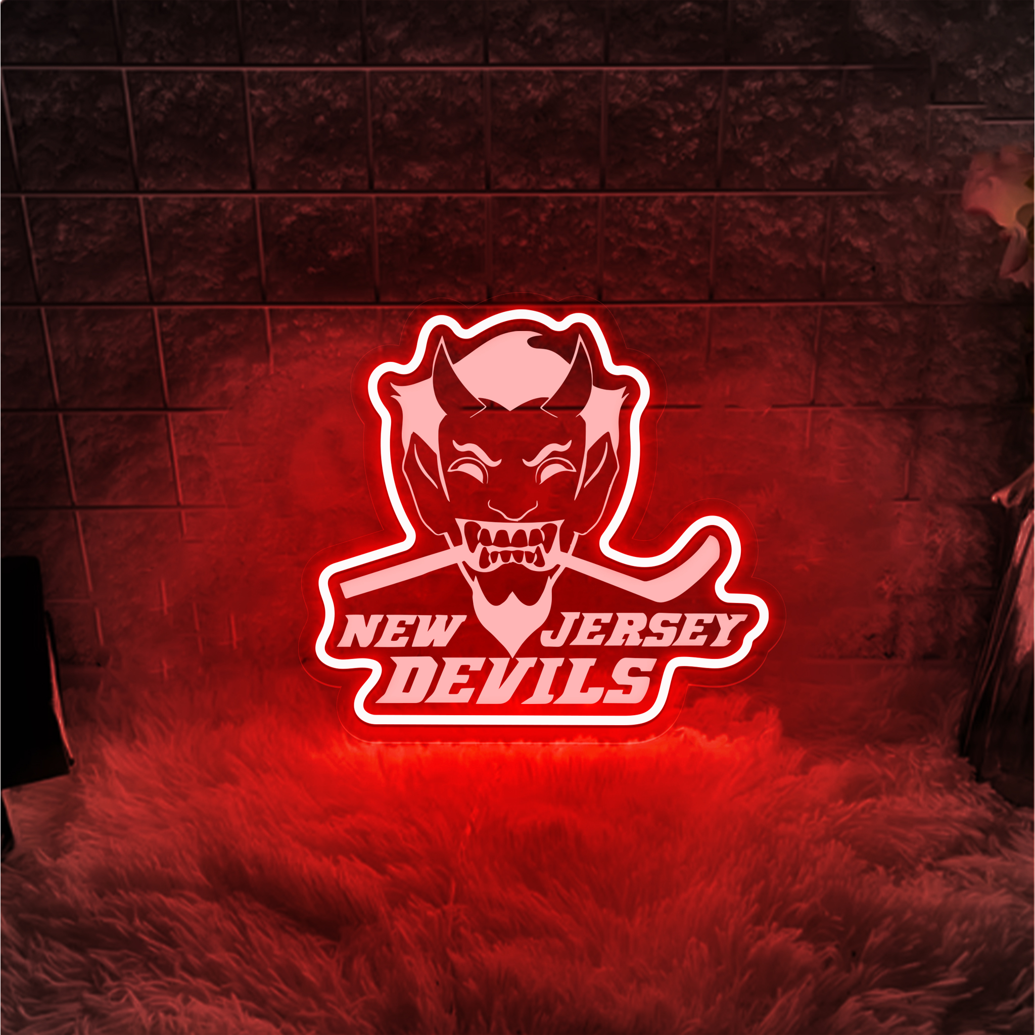 New Jersey Devils Ice Hockey Laser Sign Wall Decor
