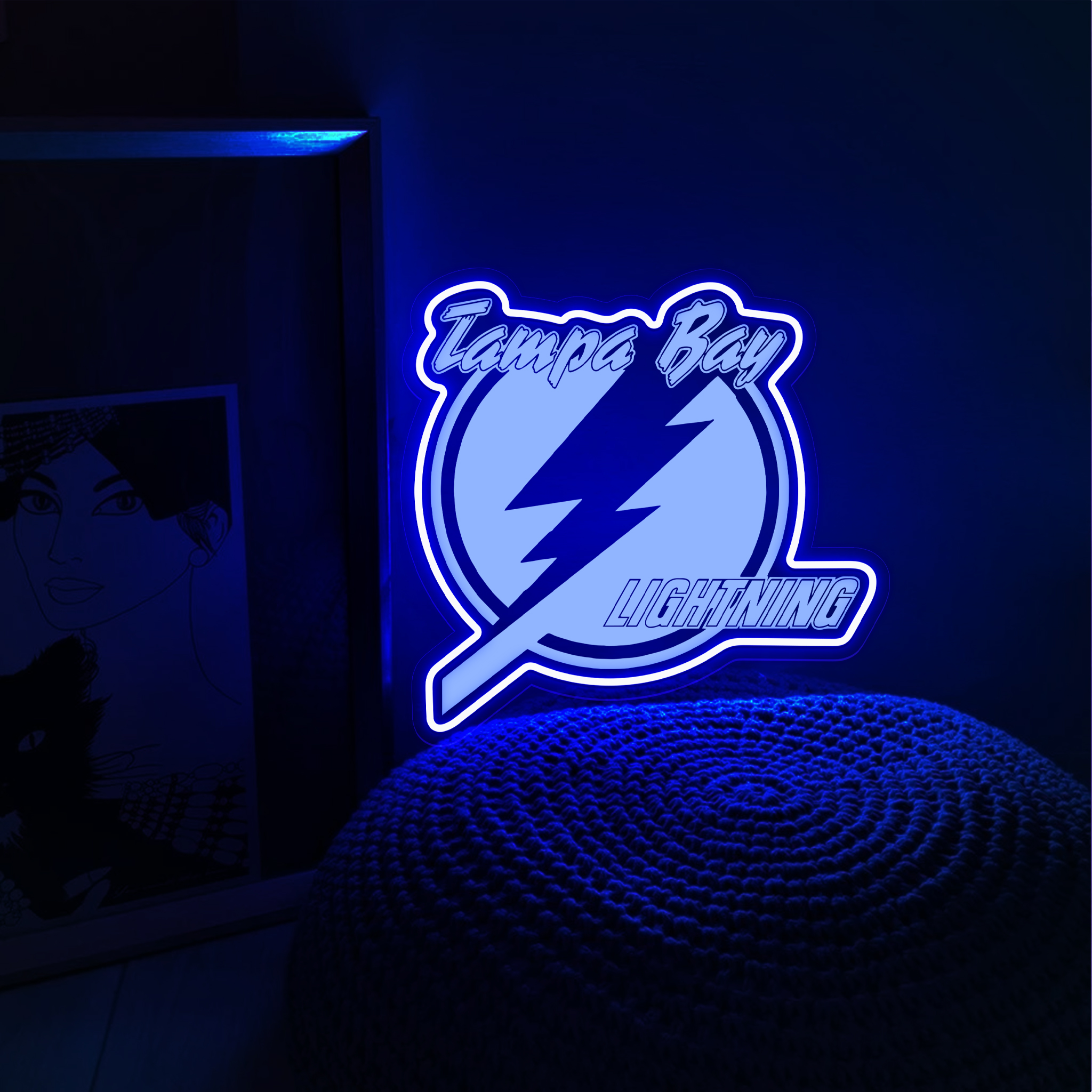 Ice Hockey Tampa Bay Lightning Laser Signs Wall Decor