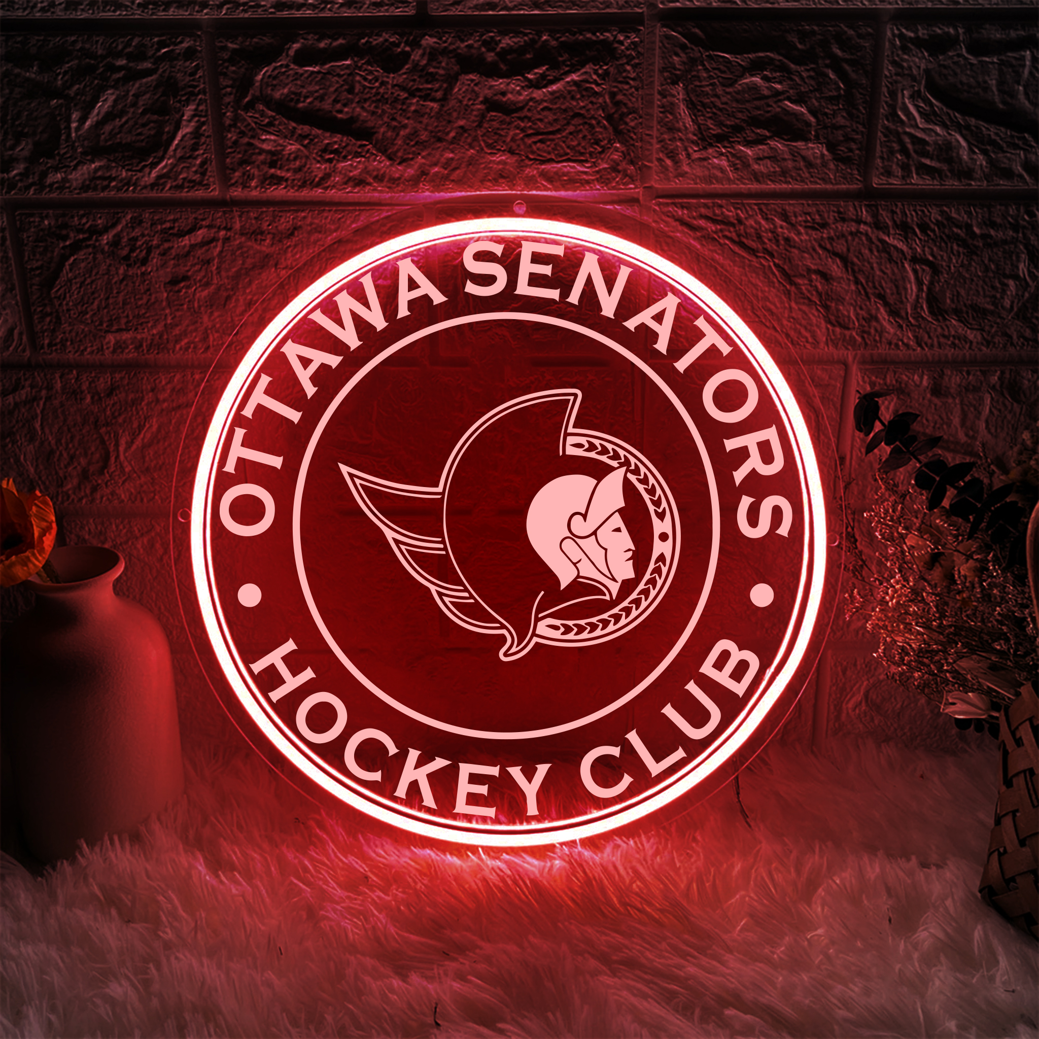 Ice Hockey Ottawa Senators Laser Sign Wall Decor