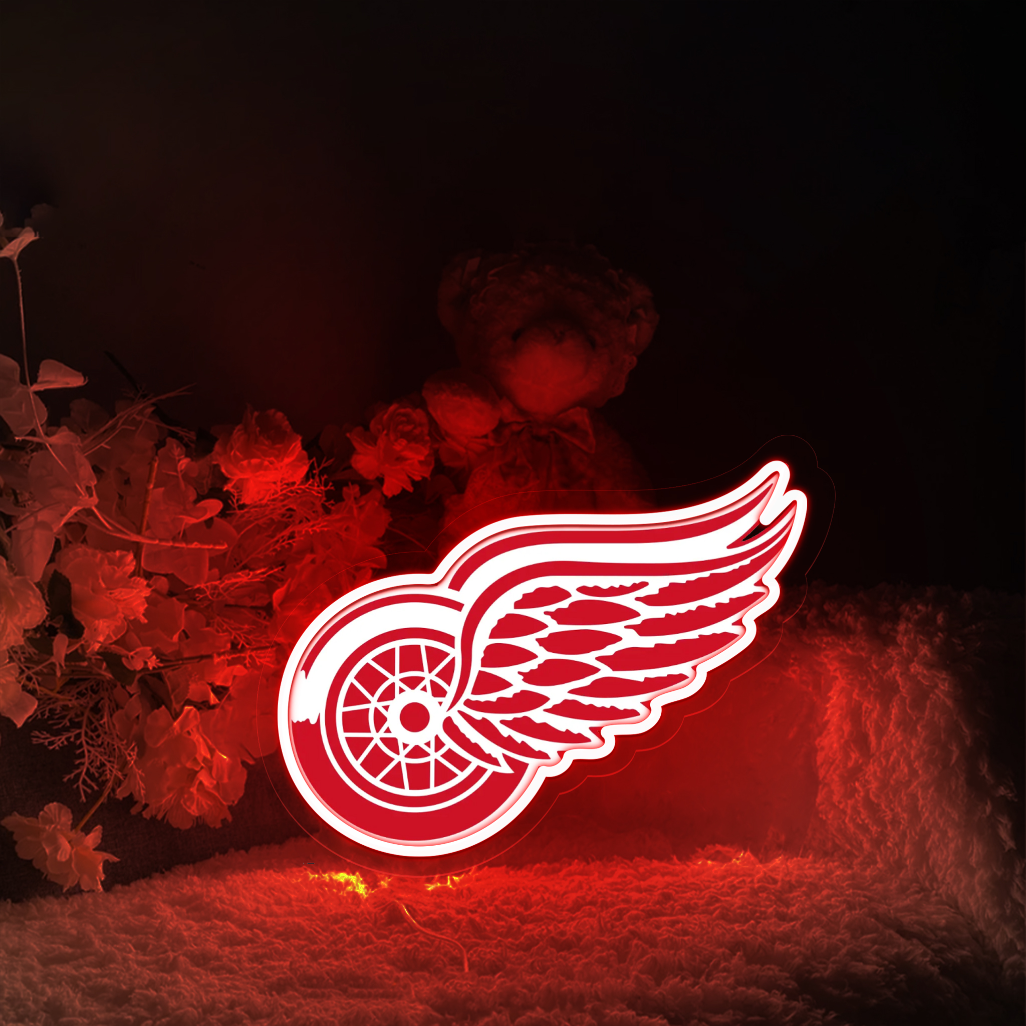 Detroit Red Wings Ice Hockey UV Sign Wall Decor