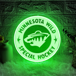 Minnesota Wild Ice Hockey Laser Signs Wall Decor
