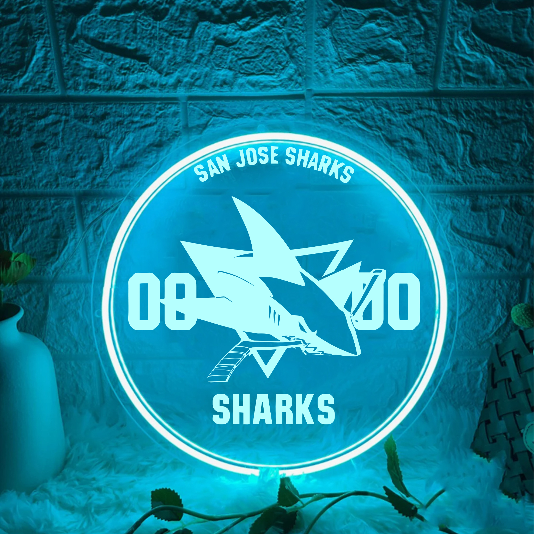 San Jose Sharks Ice Hockey Laser Sign Wall Decor
