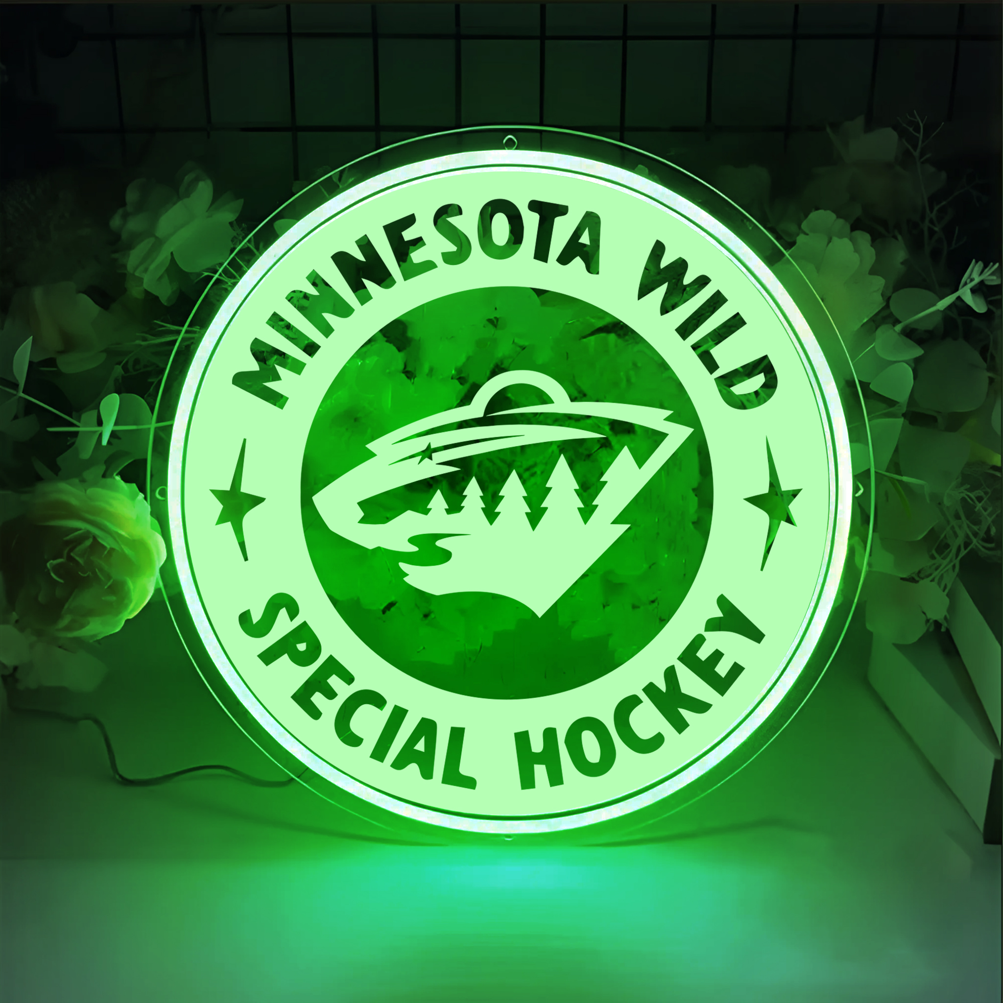 Minnesota Wild Ice Hockey Laser Signs Wall Decor