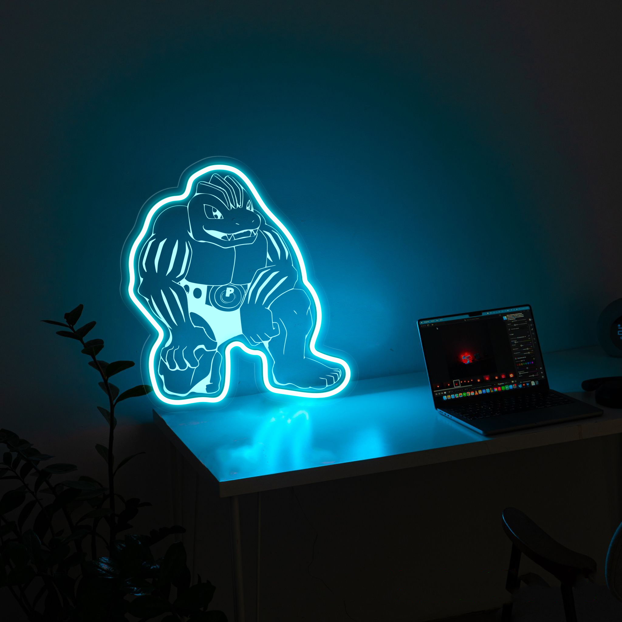Pokemon Machoke Laser Signs