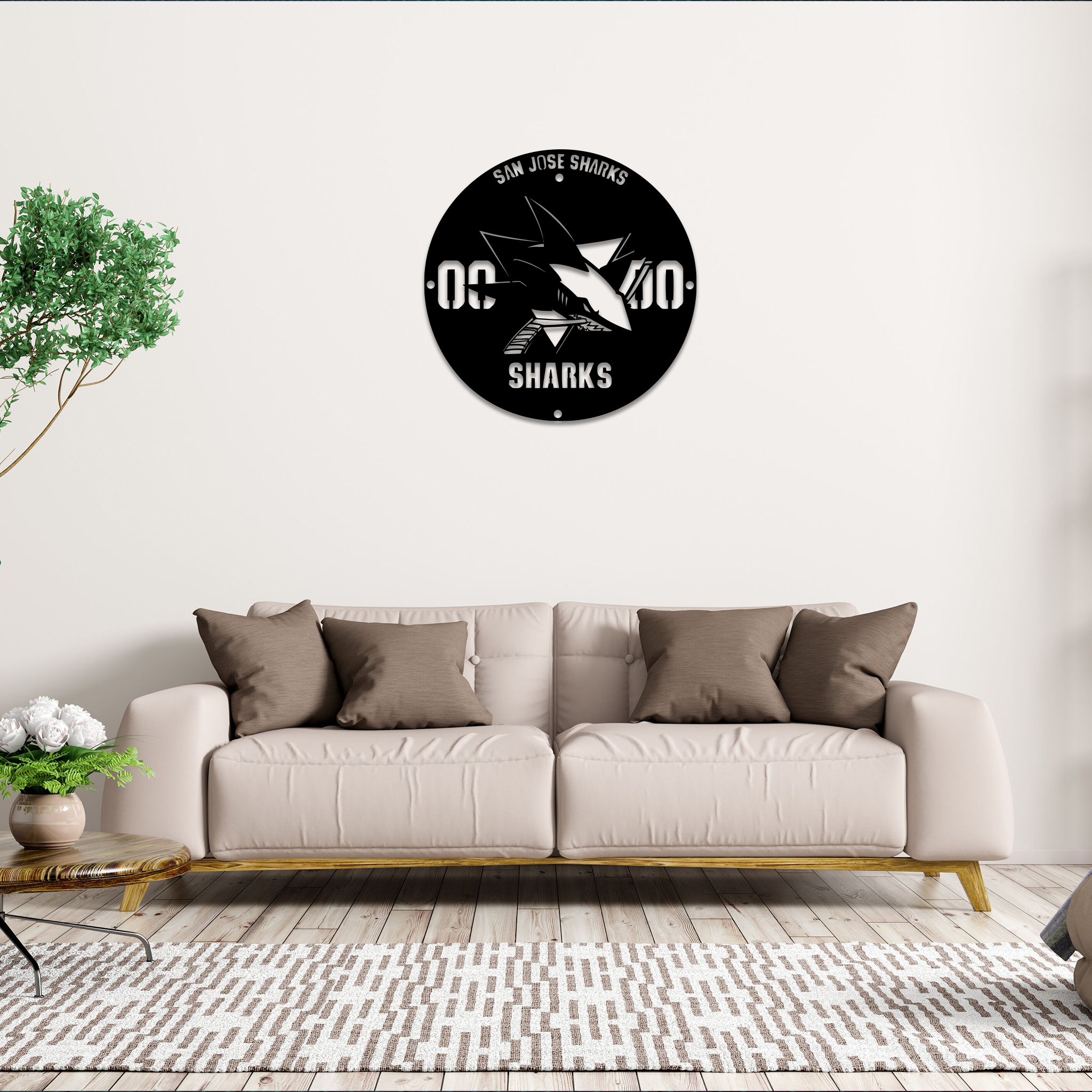 San Jose Sharks Ice Hockey Metal Sign Wall Decor