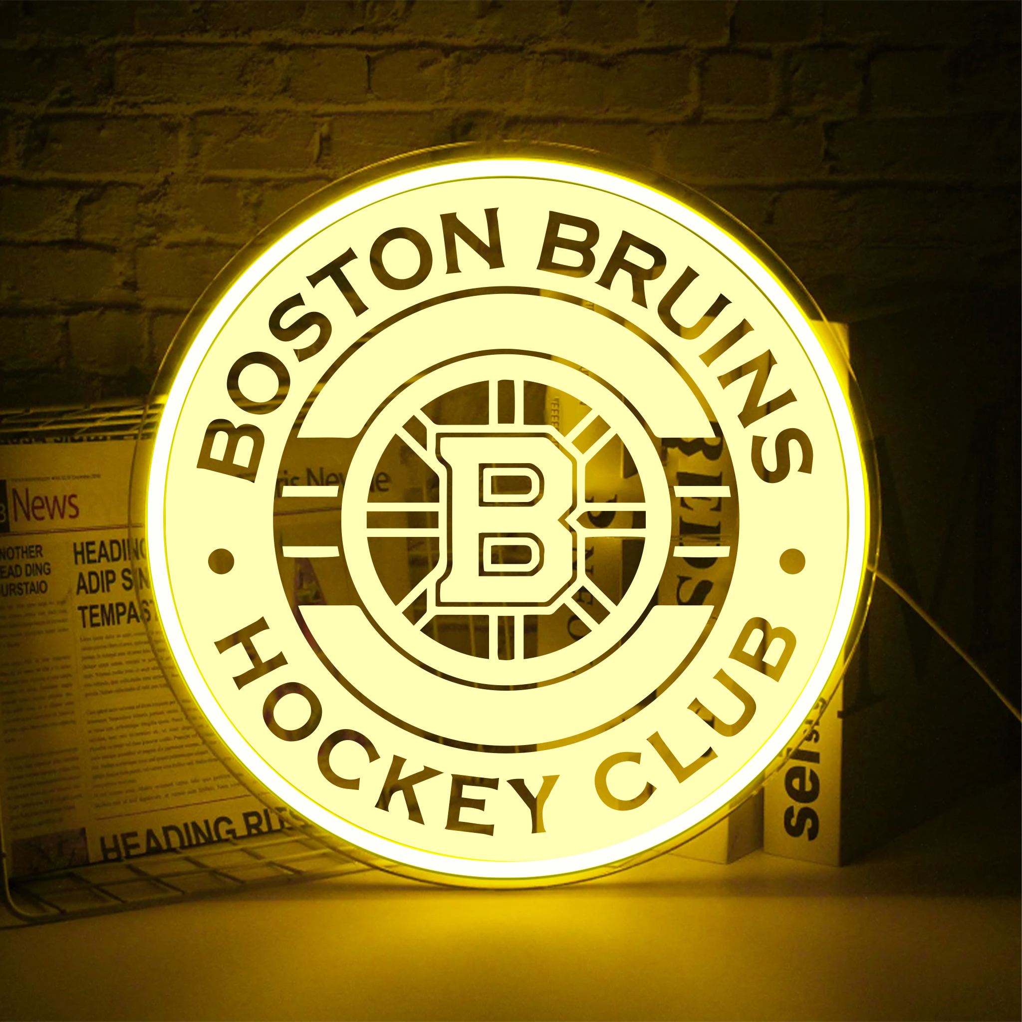 Ice Hockey Boston Bruins Laser Signs Wall Decor