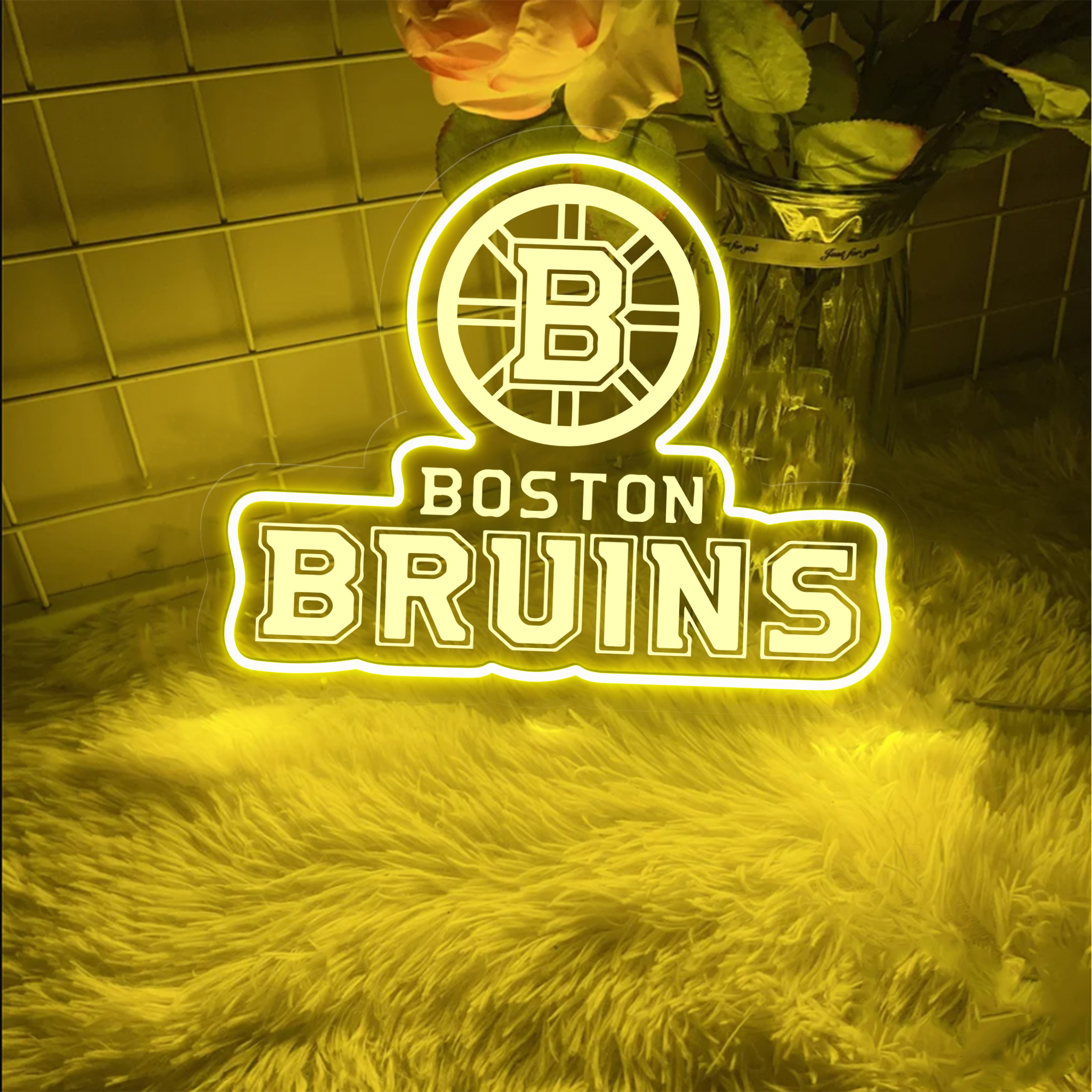 Boston Bruins Ice Hockey Laser Signs