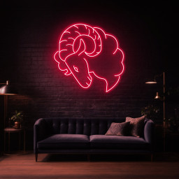 Aries Neon Sign, Zodiac Astrology Light, Aries Horoscope Wall Decor, Spiritual Gift for Aries Birthdays, Home and Kids Room Decor, Gift Idea