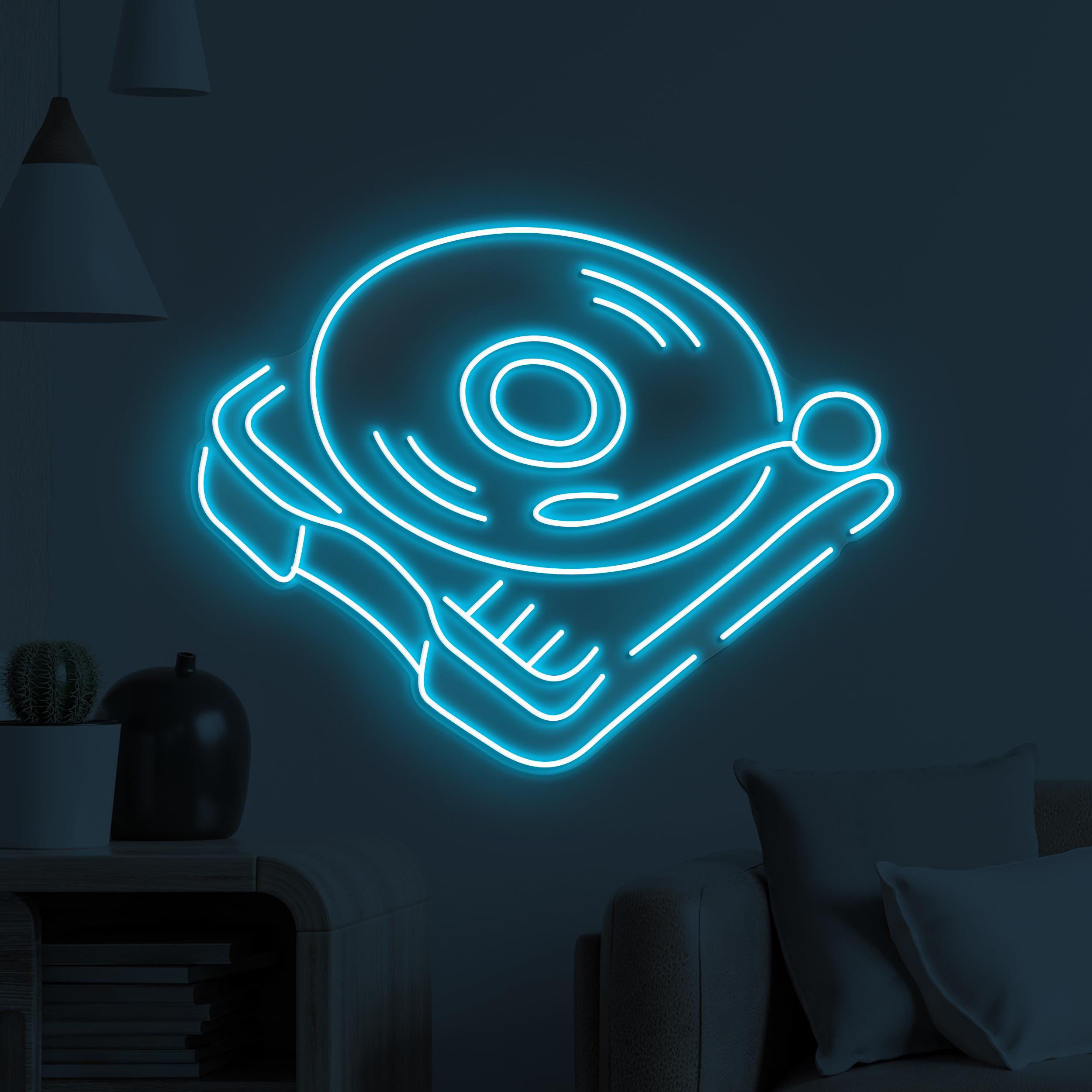 Vinyl Record Neon Sign, Vinyl Record LED Light, Led Wall Decor, Music Room Wall Art, Vinyl Deck Neon Light, Custom Vinyl Neon Sign, Gift