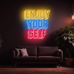 Enjoy Yourself Neon Sign, Positive Vibes LED Wall Decor, Custom Neon for Home, Bedroom, Party, Motivational Art, Self-Care & Relaxation Gift