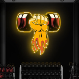Arm with Dumbbell Neon Light, Motivational Gym Decor, Neon Pop Art, Gym Sign, Wall Hanging, Fitness Studio, Room, Shop, Business Decor, Gift