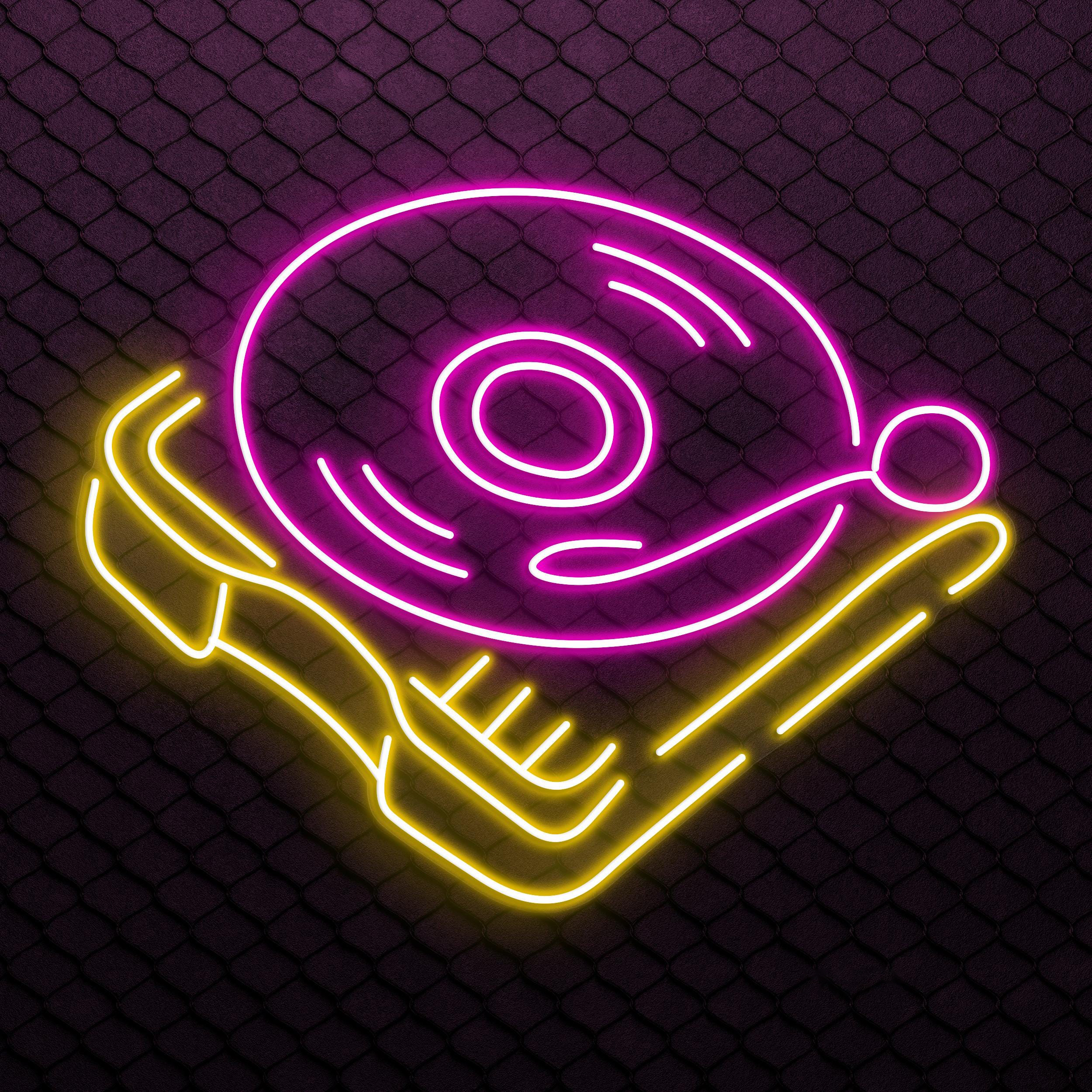 Vinyl Record Neon Sign, Vinyl Record LED Light, Led Wall Decor, Music Room Wall Art, Vinyl Deck Neon Light, Custom Vinyl Neon Sign, Gift