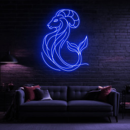 Capricorn Neon Sign, Zodiac Horoscope Wall Decor, Spiritual Capricorn Neon Light for Home and Kids Room, Zodiac Decor, Capricorn LED Sign