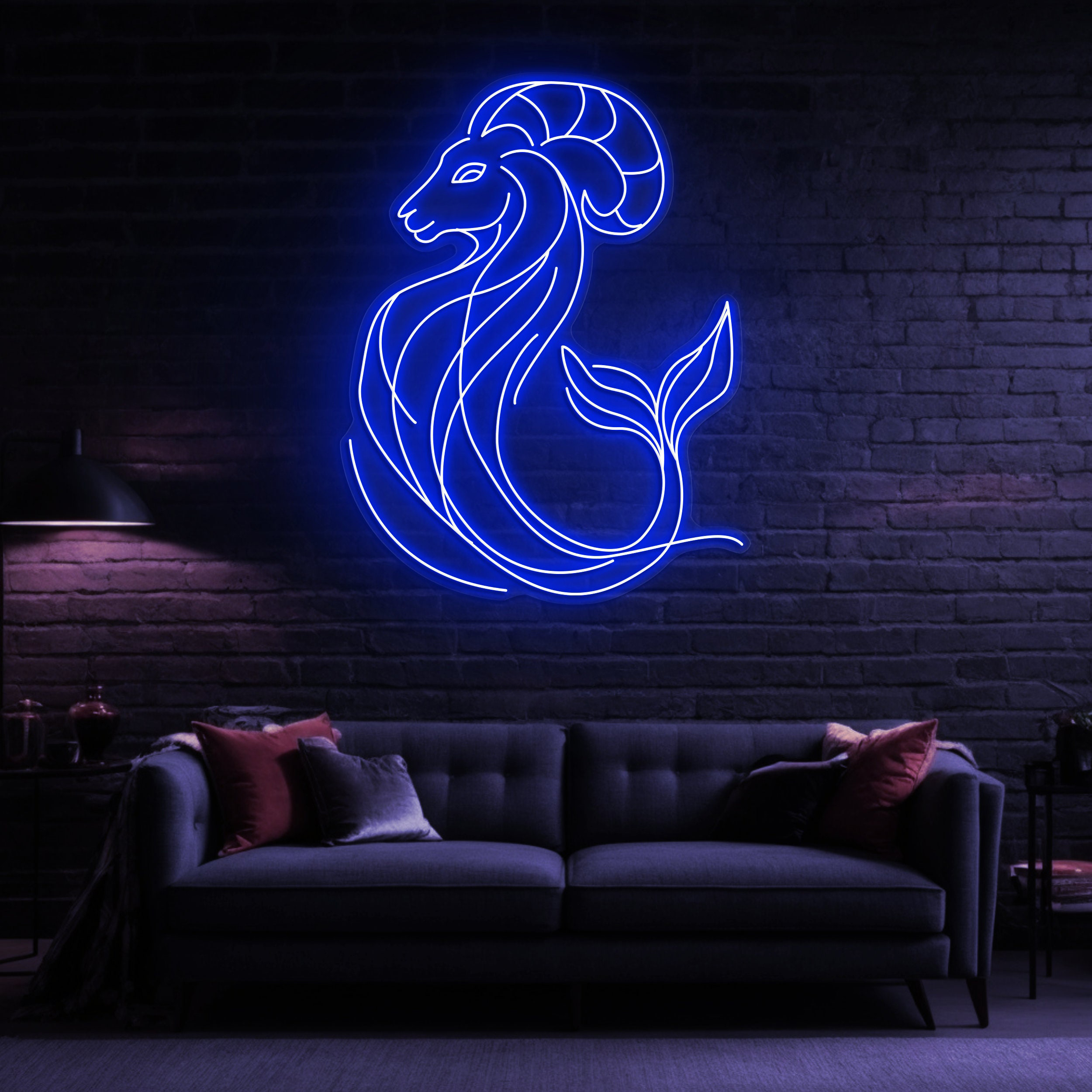 Capricorn Neon Sign, Zodiac Horoscope Wall Decor, Spiritual Capricorn Neon Light for Home and Kids Room, Zodiac Decor, Capricorn LED Sign