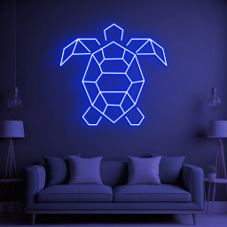 Geometric Turtle Neon Sign, Turtle Neon Light, Turtle Wall Art Sign, Turtle Wall Light Up Sign, Neon Light Art for Kids' Rooms, Aquariums,
