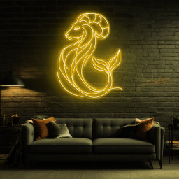 Capricorn Neon Sign, Zodiac Horoscope Wall Decor, Spiritual Capricorn Neon Light for Home and Kids Room, Zodiac Decor, Capricorn LED Sign