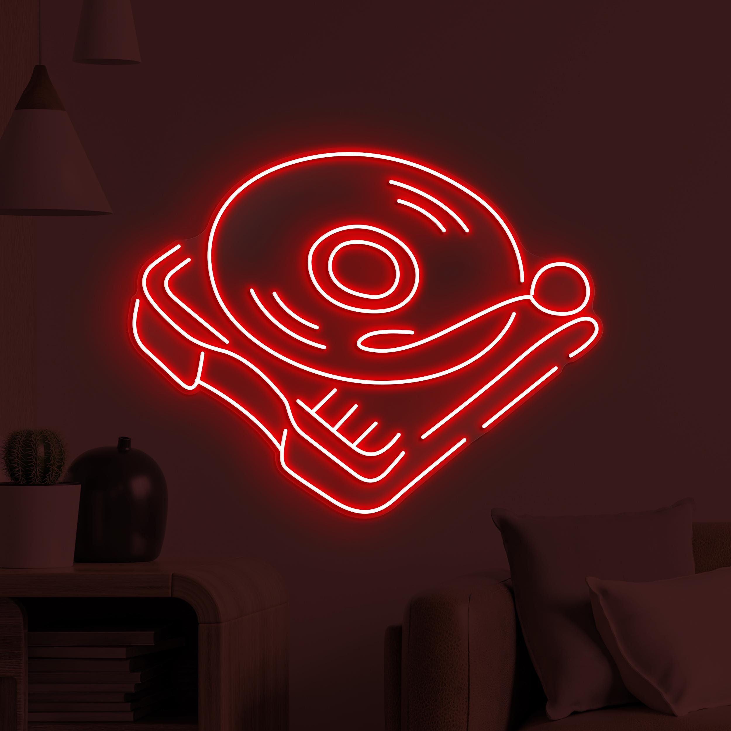 Vinyl Record Neon Sign, Vinyl Record LED Light, Led Wall Decor, Music Room Wall Art, Vinyl Deck Neon Light, Custom Vinyl Neon Sign, Gift