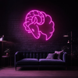 Aries Neon Sign, Zodiac Astrology Light, Aries Horoscope Wall Decor, Spiritual Gift for Aries Birthdays, Home and Kids Room Decor, Gift Idea