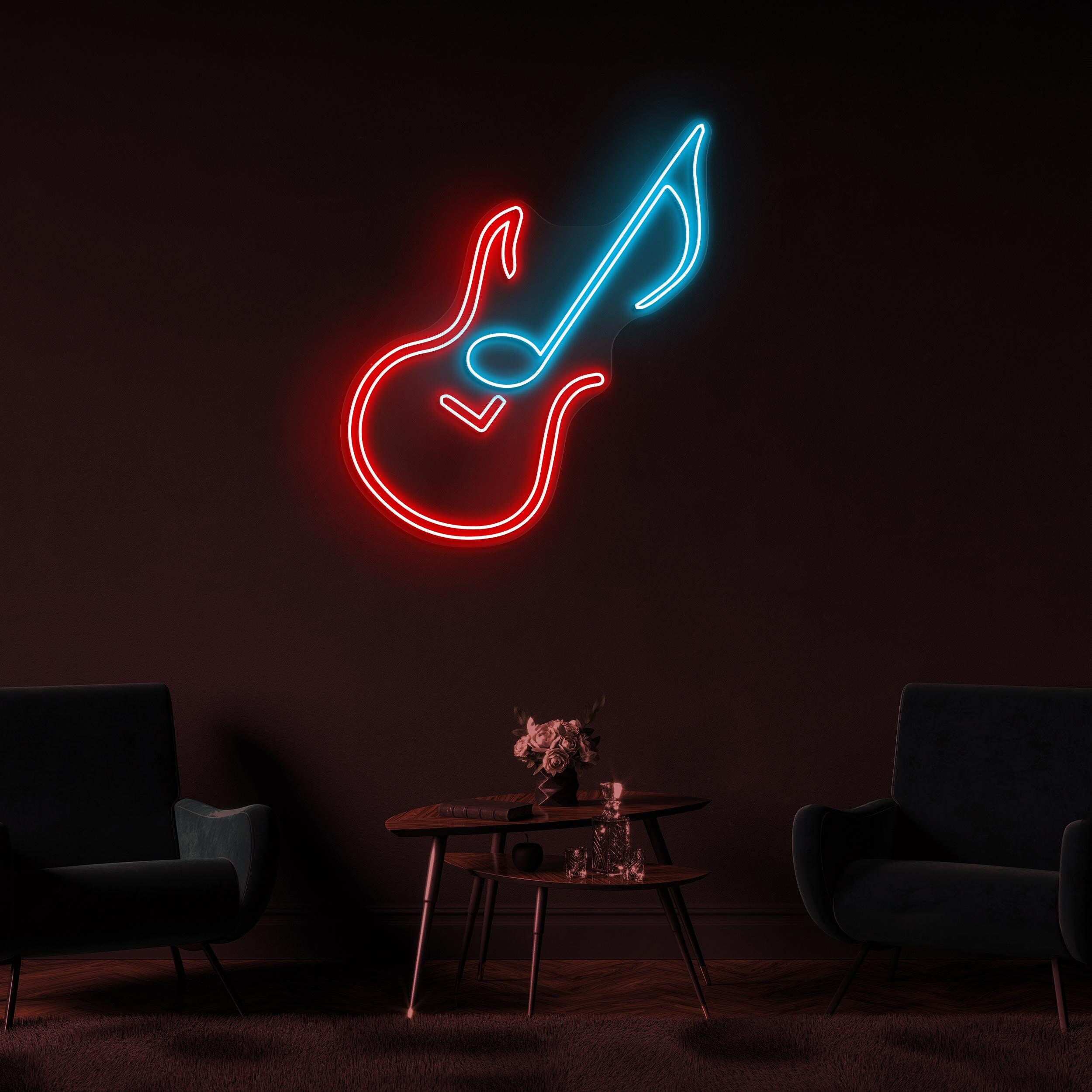 Guitar Neon Sign, Guitar LED Light, DJ Room Wall Decor, Music Room Wall Art, Music Studio Neon Light, Guitar Led Sign, Guitar Lover Gift