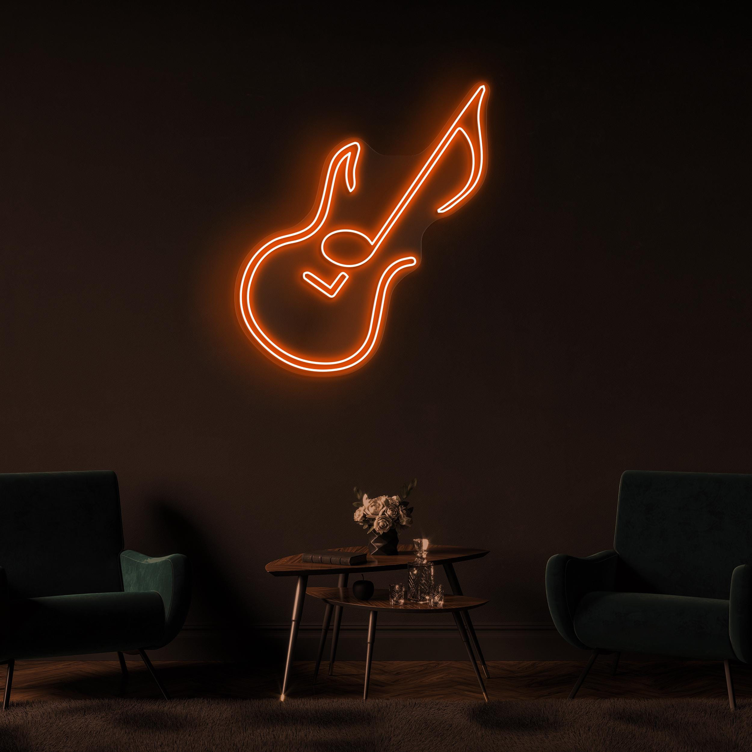 Guitar Neon Sign, Guitar LED Light, DJ Room Wall Decor, Music Room Wall Art, Music Studio Neon Light, Guitar Led Sign, Guitar Lover Gift